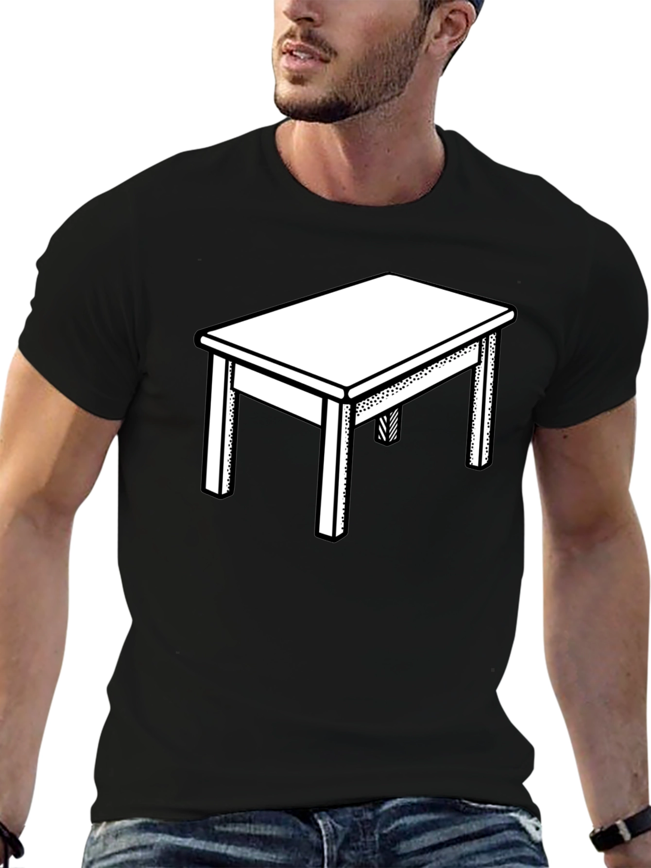 Table Graphic T-Shirt - Modern Black Tee