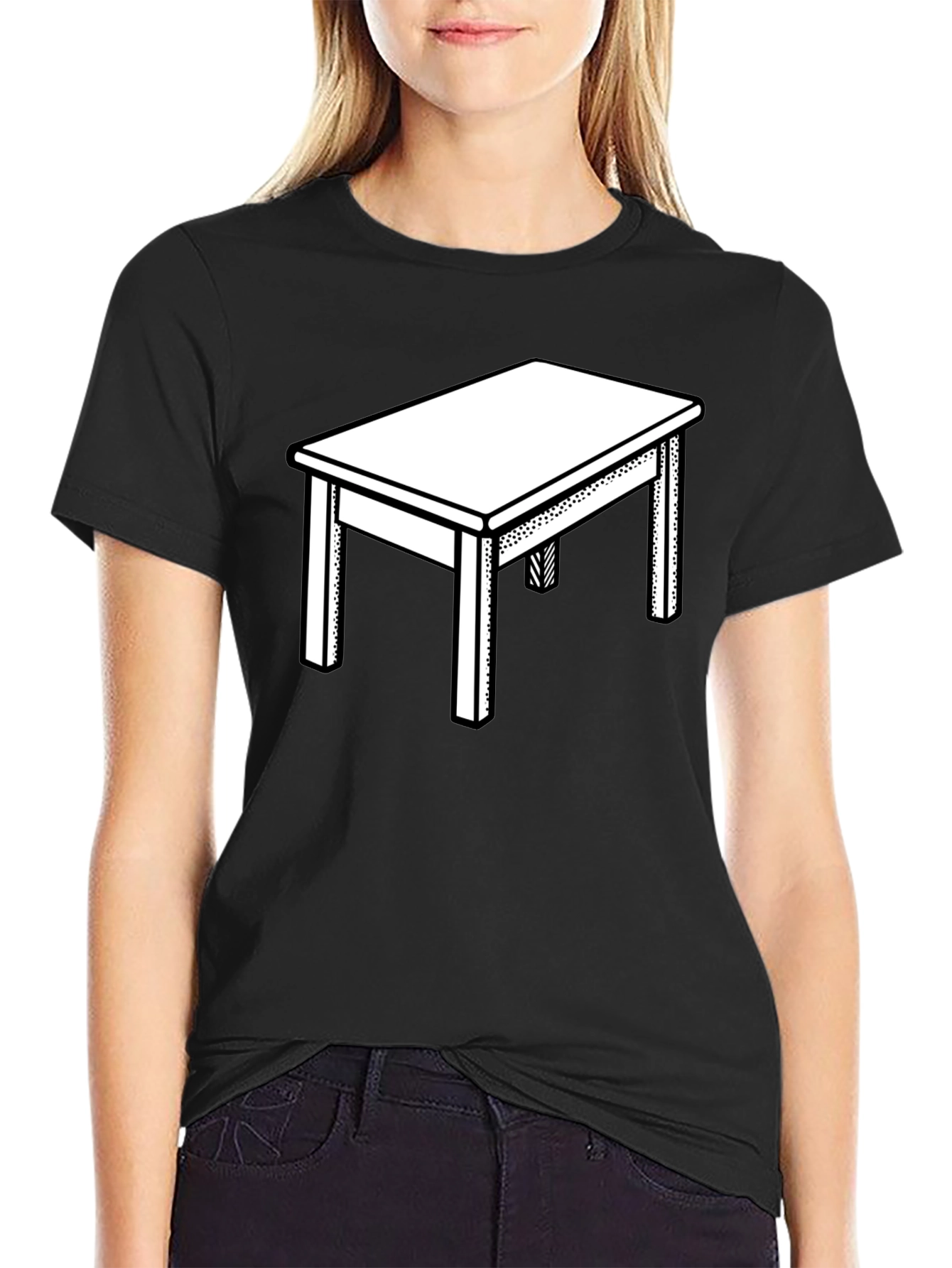 Table Graphic T-Shirt - Modern Black Tee