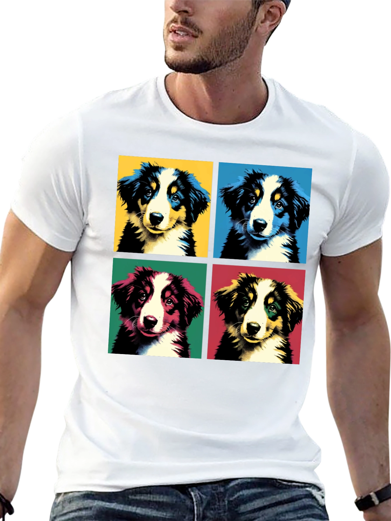 Pop Art Puppy T-Shirt - Graphic Dog Tee