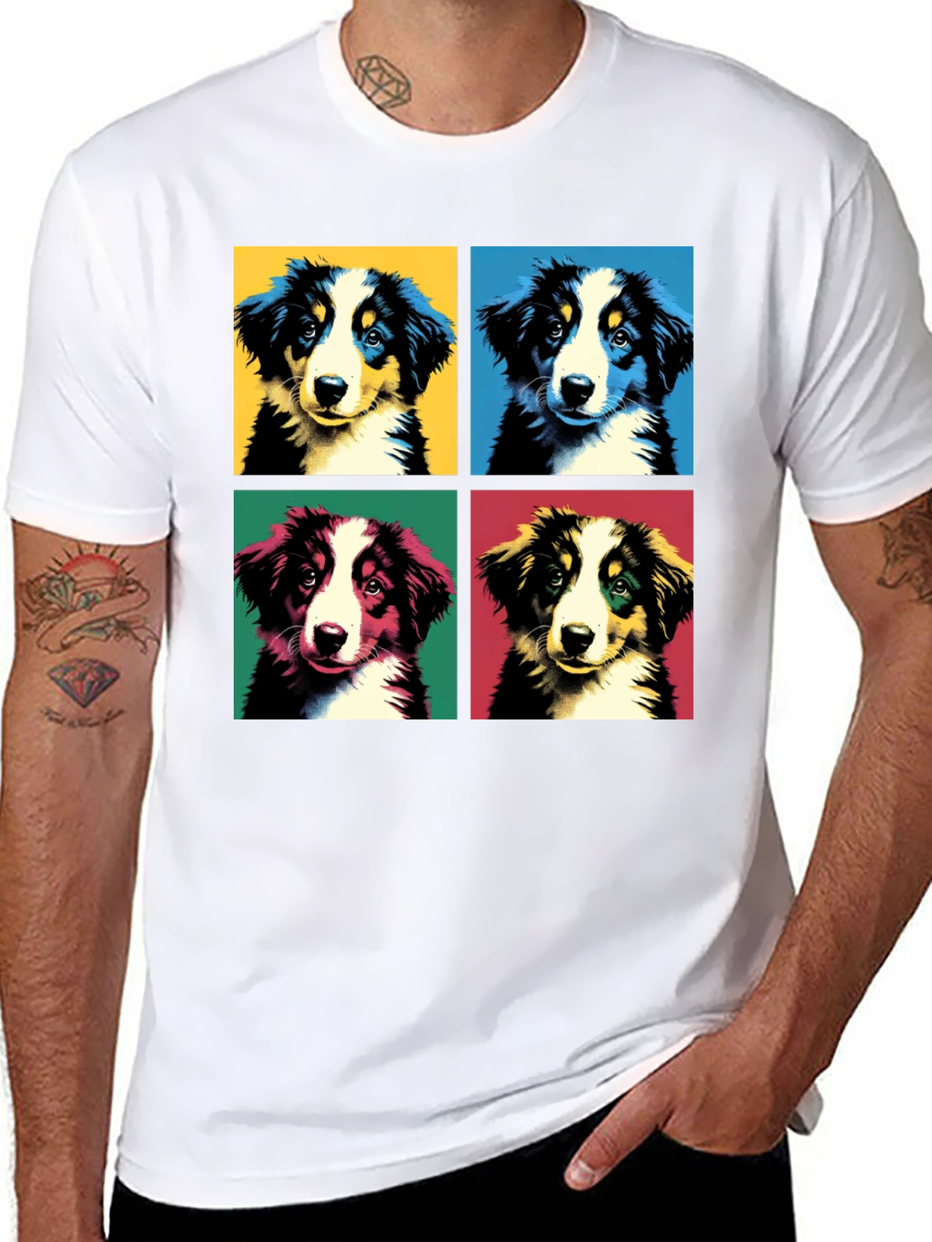Pop Art Puppy T-Shirt - Graphic Dog Tee