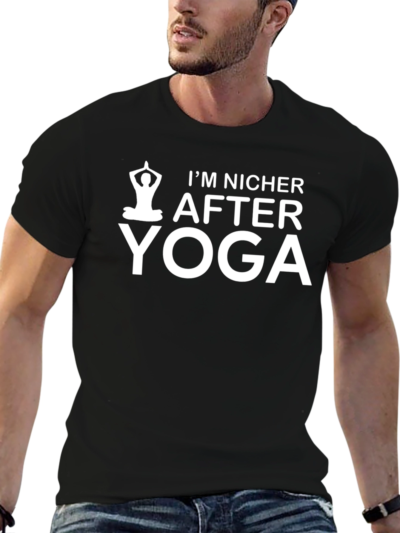 Im Nicer After Yoga Black Graphic Tee