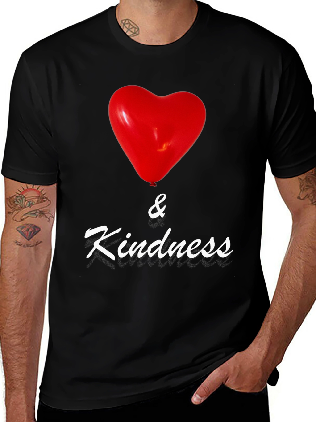 Heart & Kindness Black T-Shirt