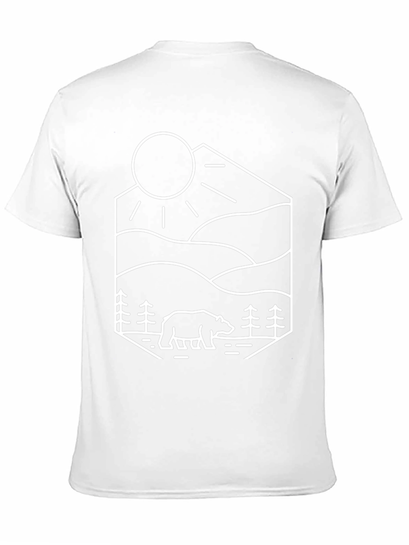 Geometric Bear Mountain Graphic Tee - Black