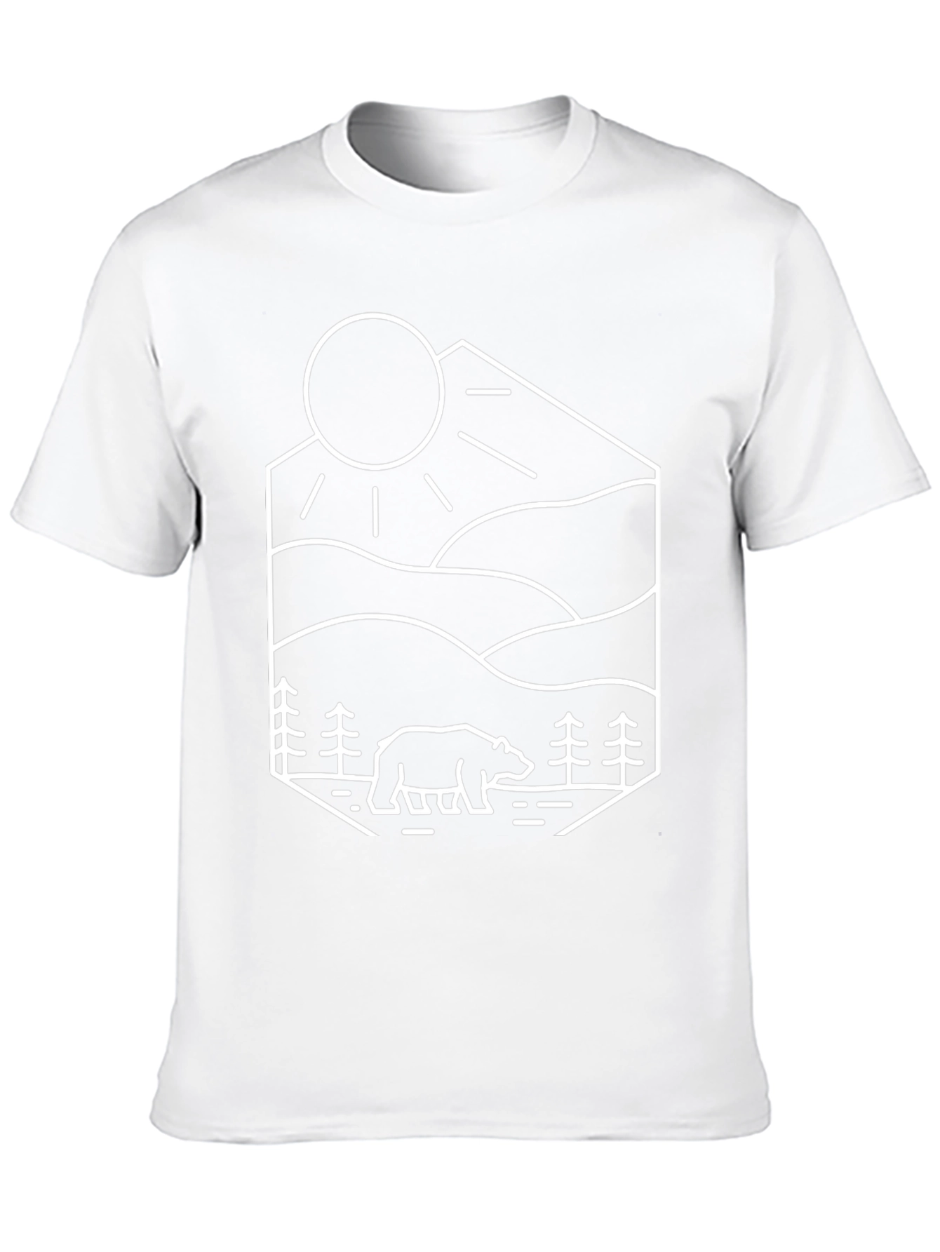 Geometric Bear Mountain Graphic Tee - Black