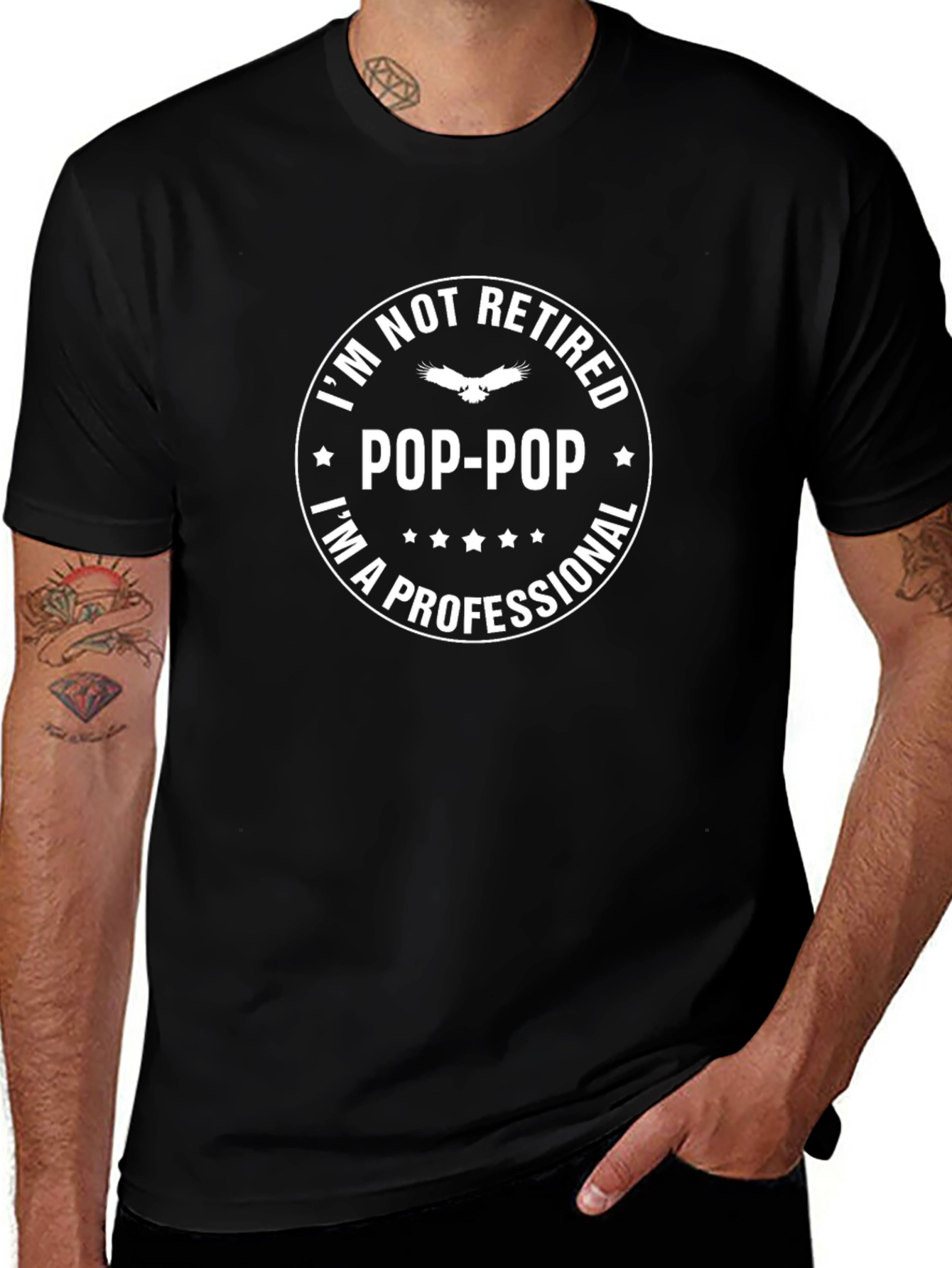 Im Not Retired Pop-Pop Black T-Shirt