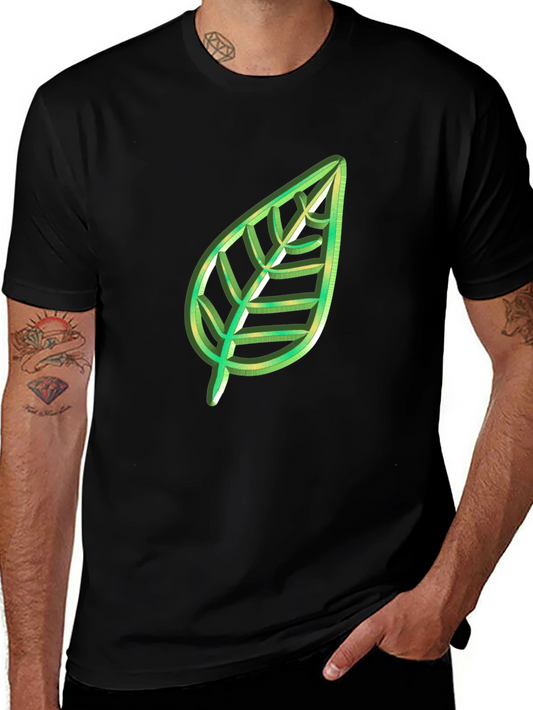 Leaf Graphic Black T-Shirt - Nature Lovers Tee