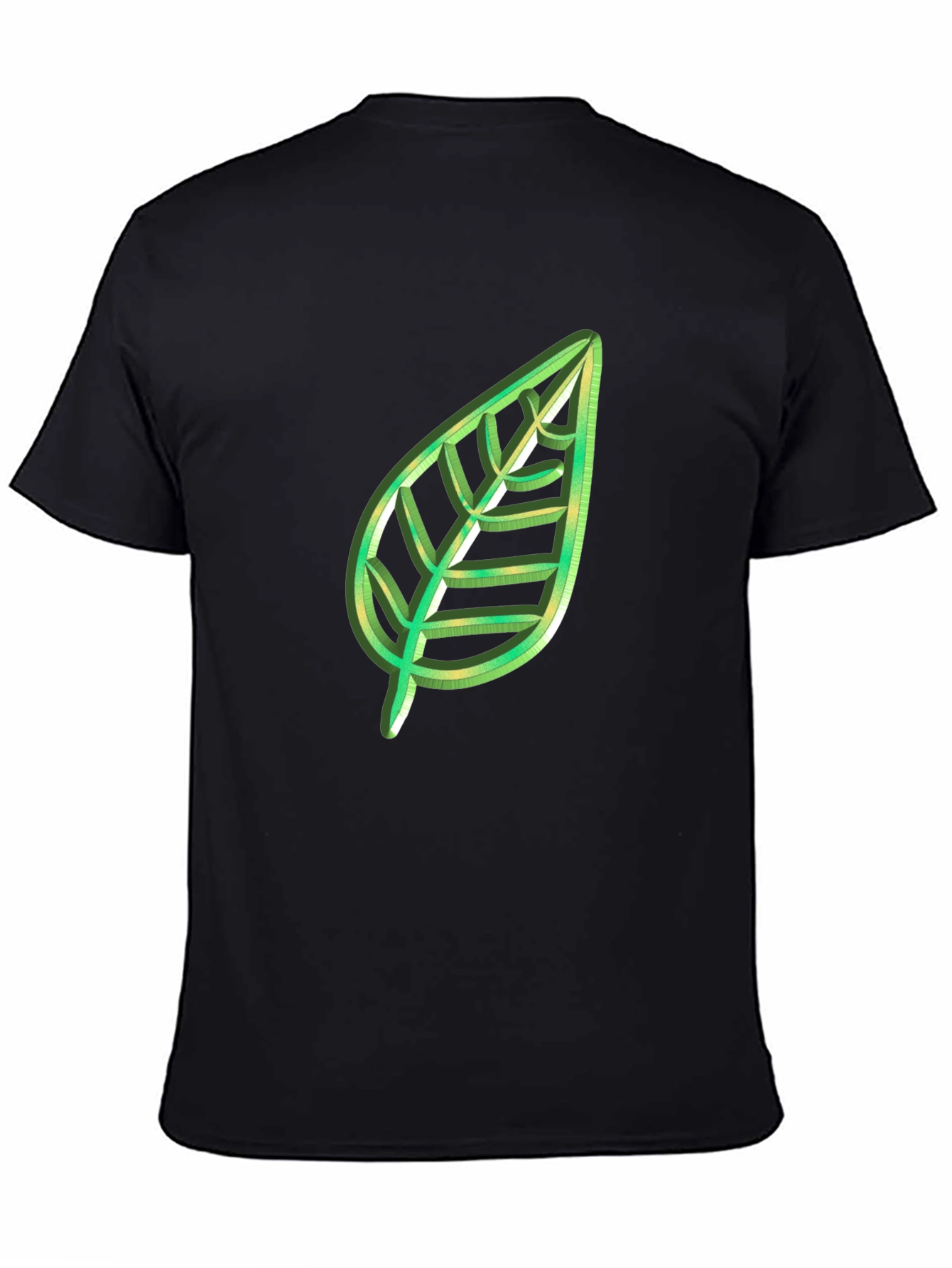 Leaf Graphic Black T-Shirt - Nature Lovers Tee