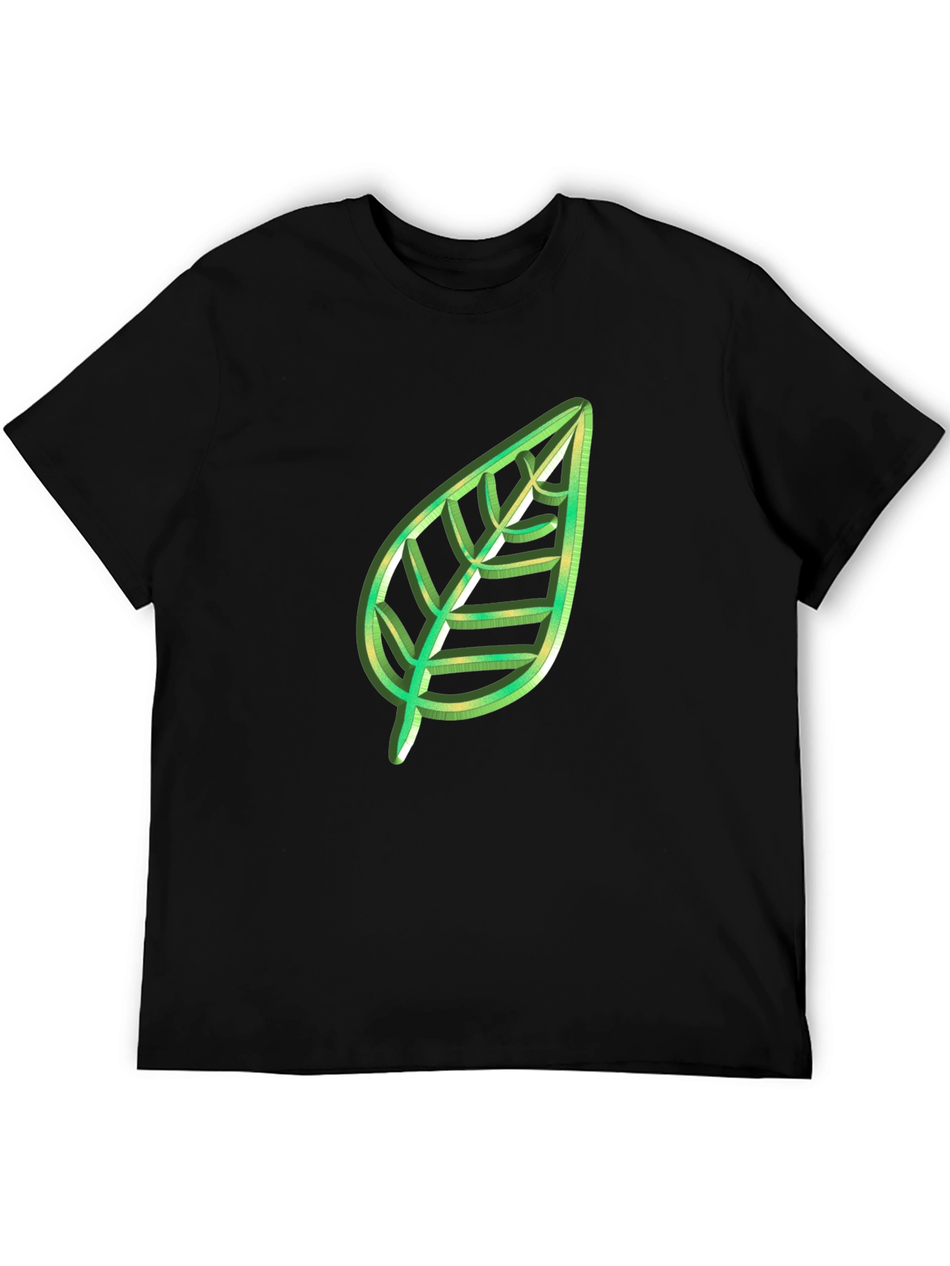 Leaf Graphic Black T-Shirt - Nature Lovers Tee