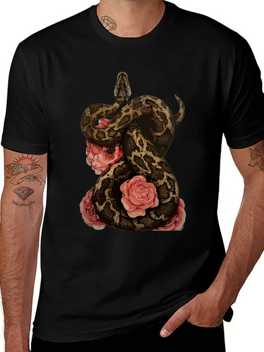 Snake and Roses Graphic T-Shirt