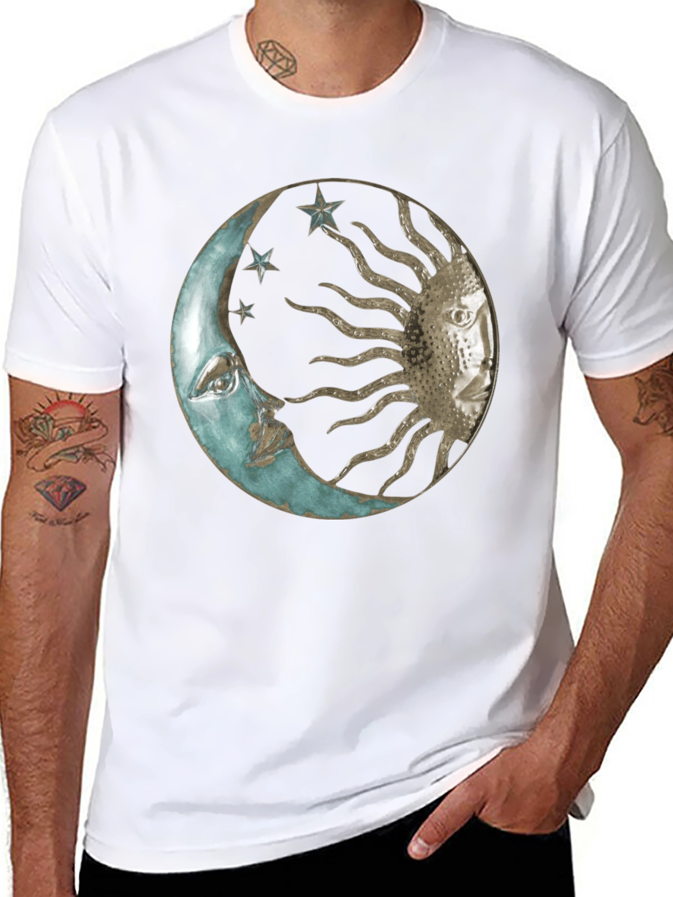 Sun and Moon Graphic Tee - Celestial Design