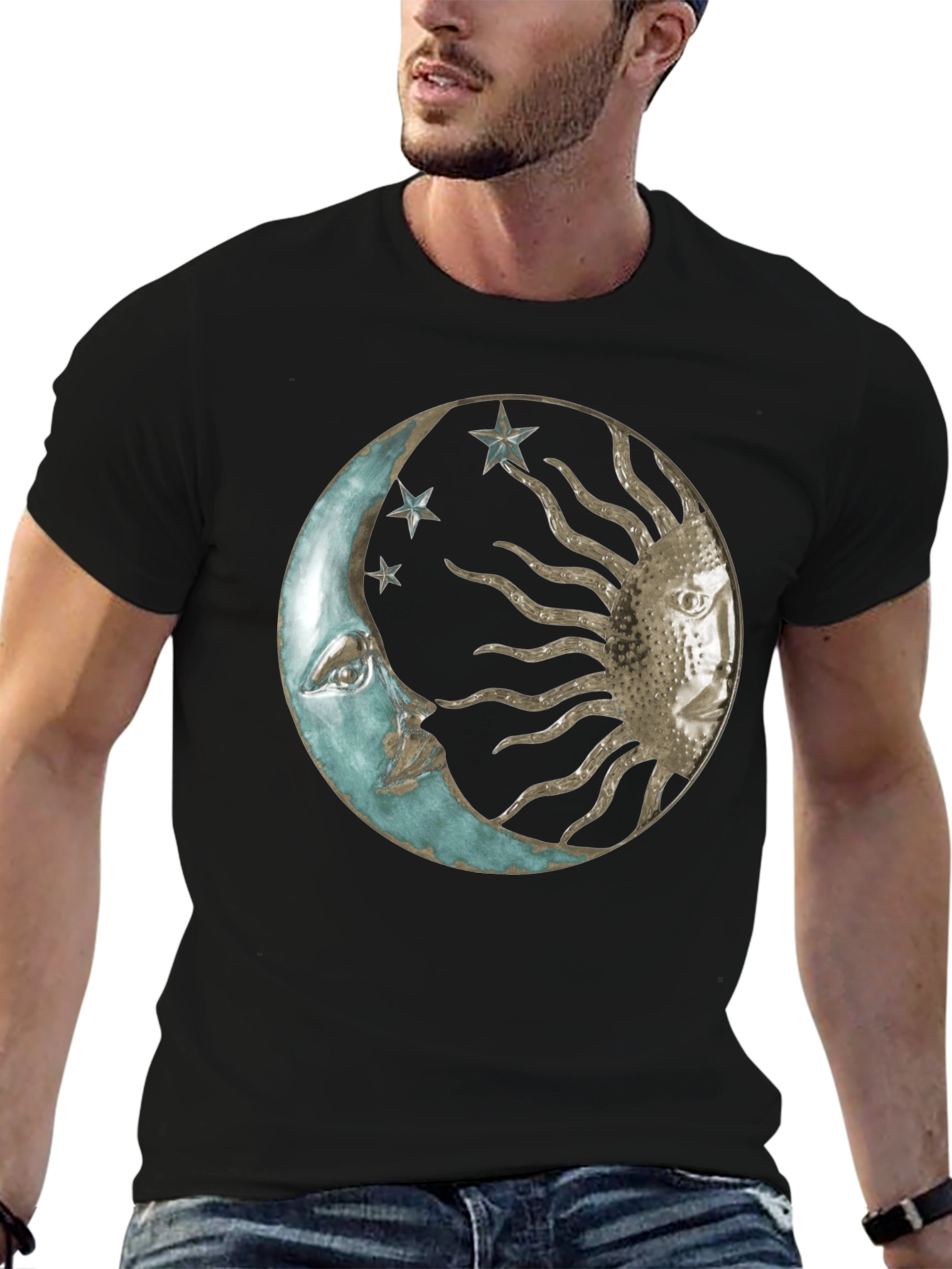 Sun and Moon Graphic Tee - Celestial Design