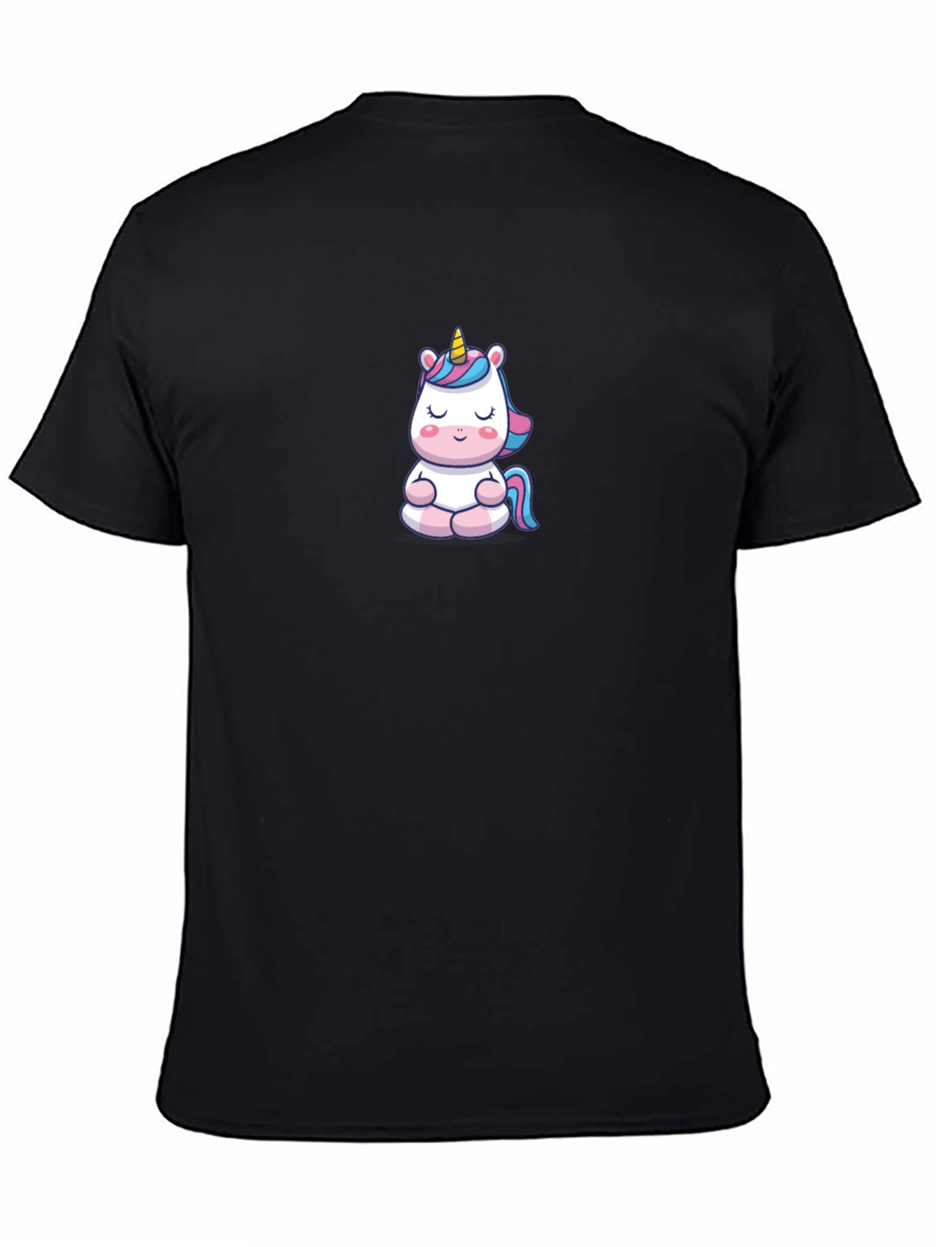 Meditating Unicorn Black T-shirt