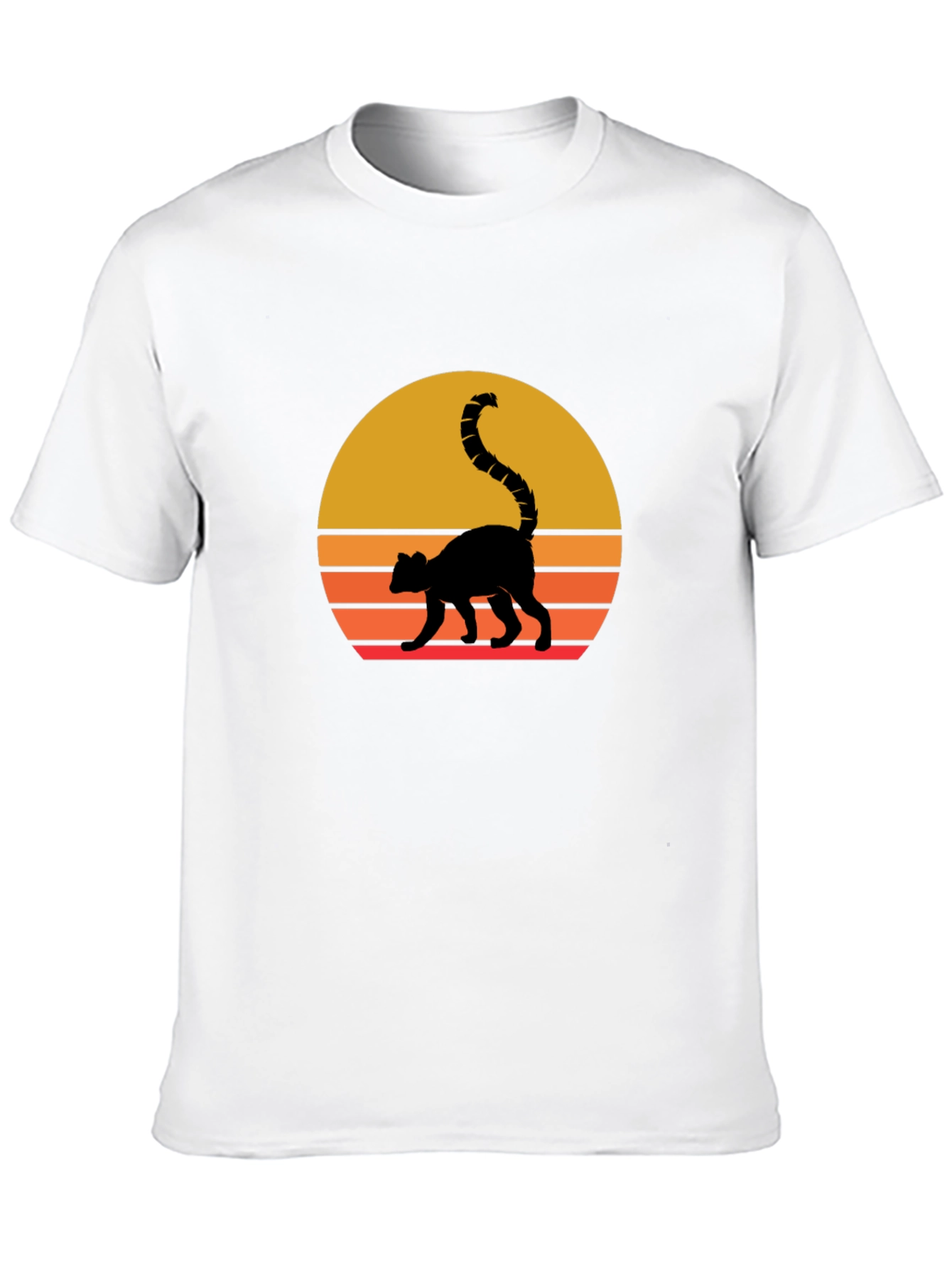Retro Sunset Lemur Graphic T-Shirt