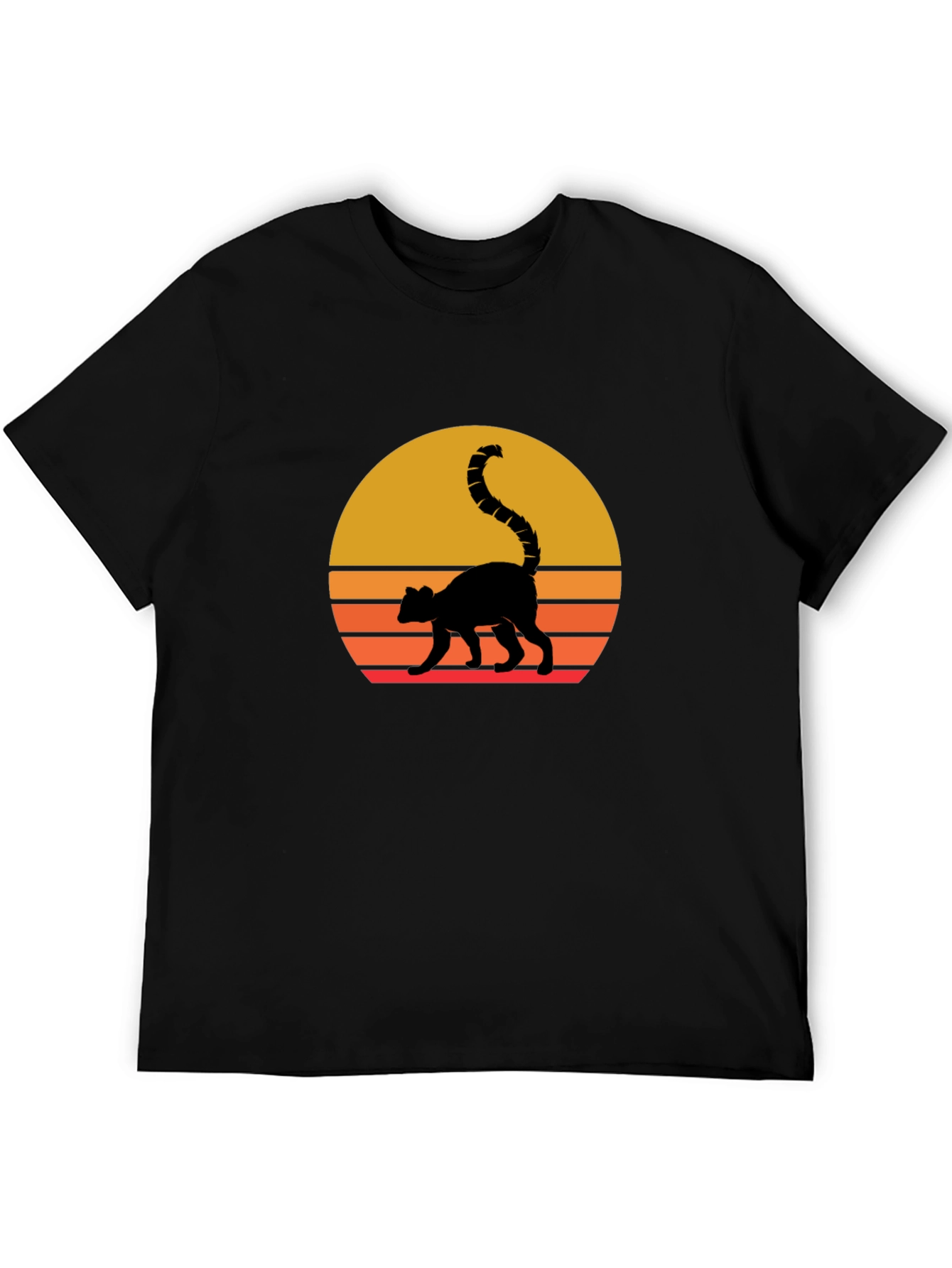 Retro Sunset Lemur Graphic T-Shirt