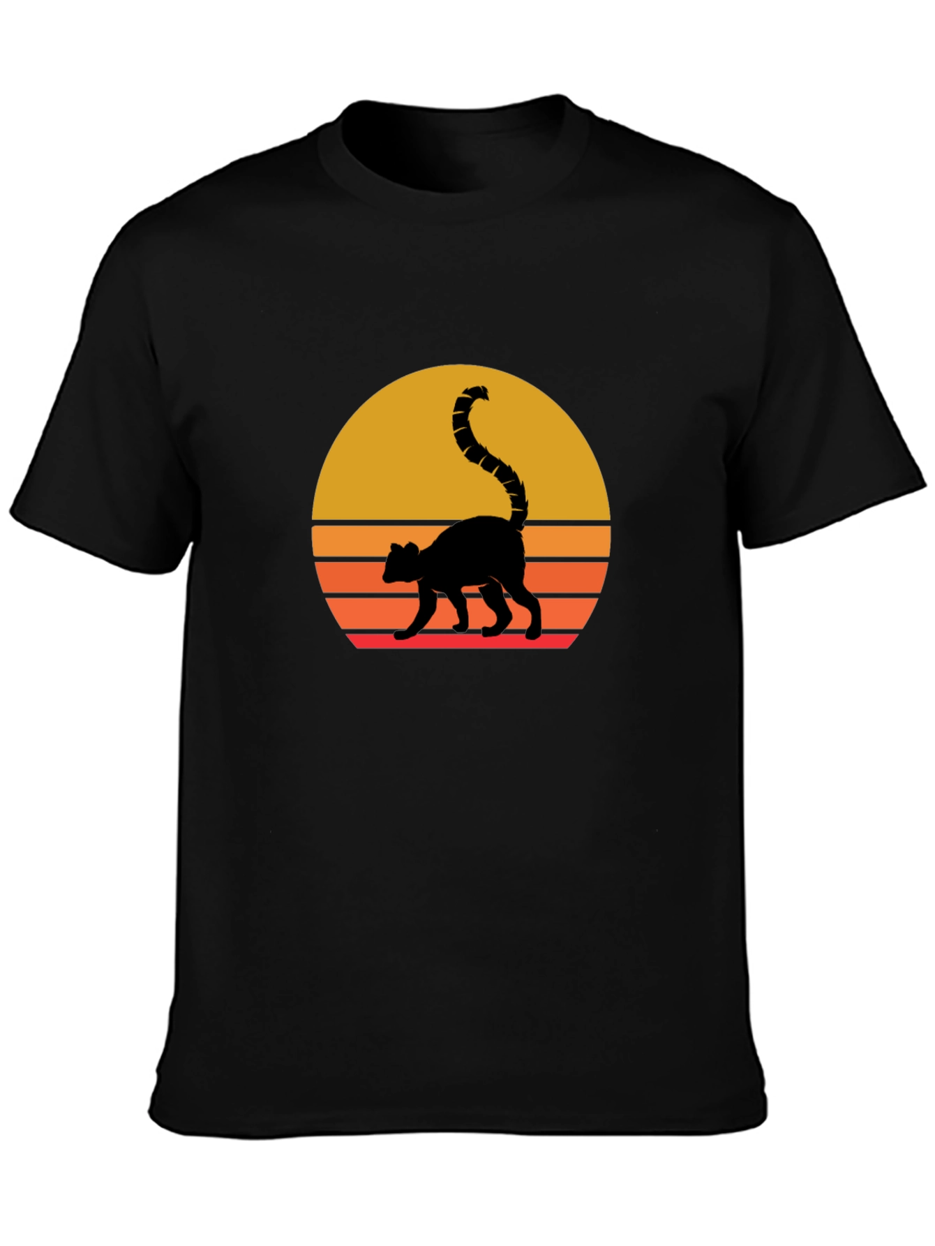 Retro Sunset Lemur Graphic T-Shirt