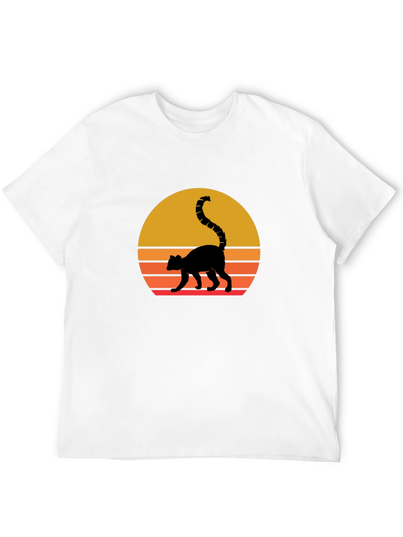 Retro Sunset Lemur Graphic T-Shirt