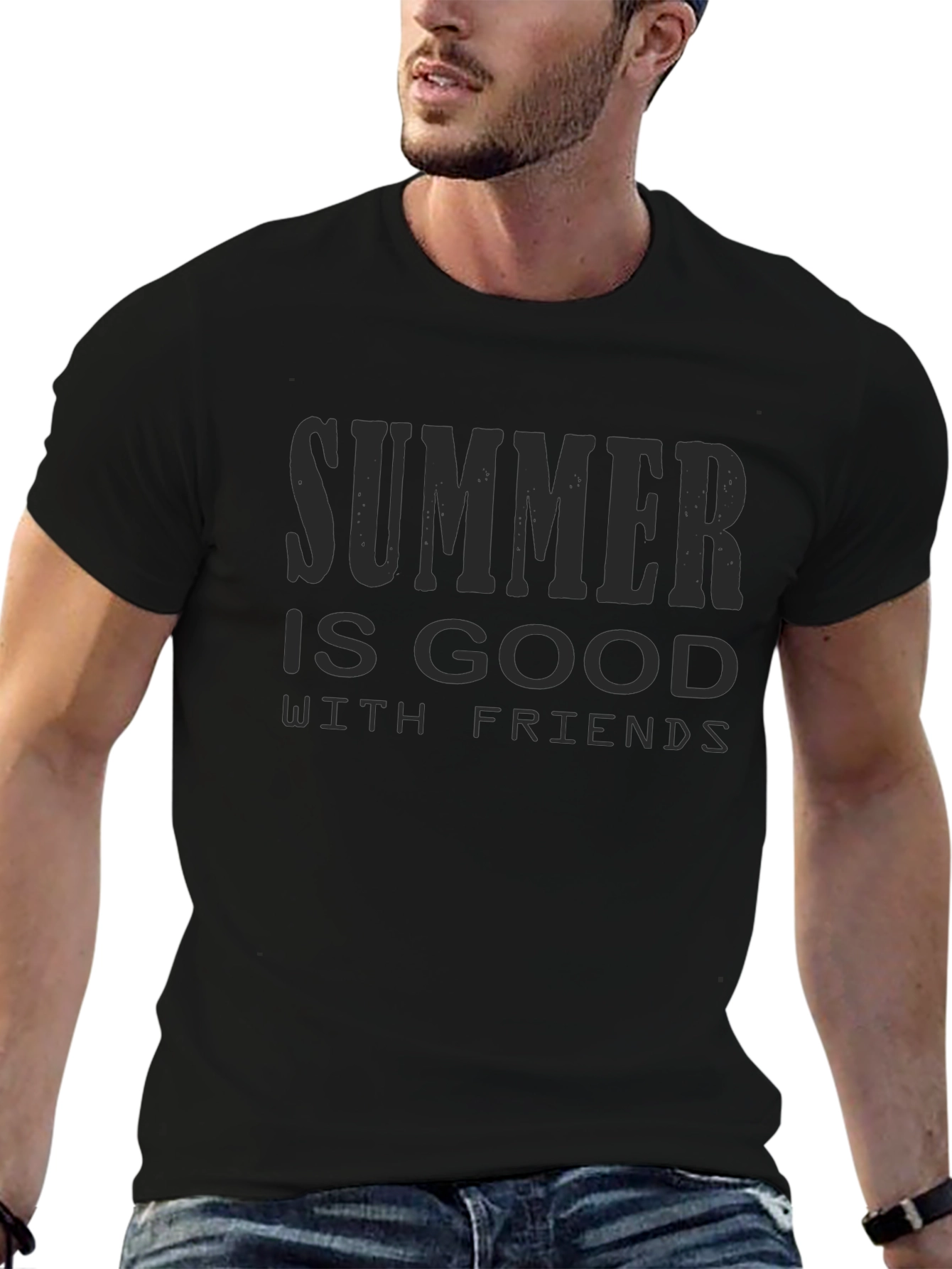 Summer is Good With Friends - Black T-Shirt