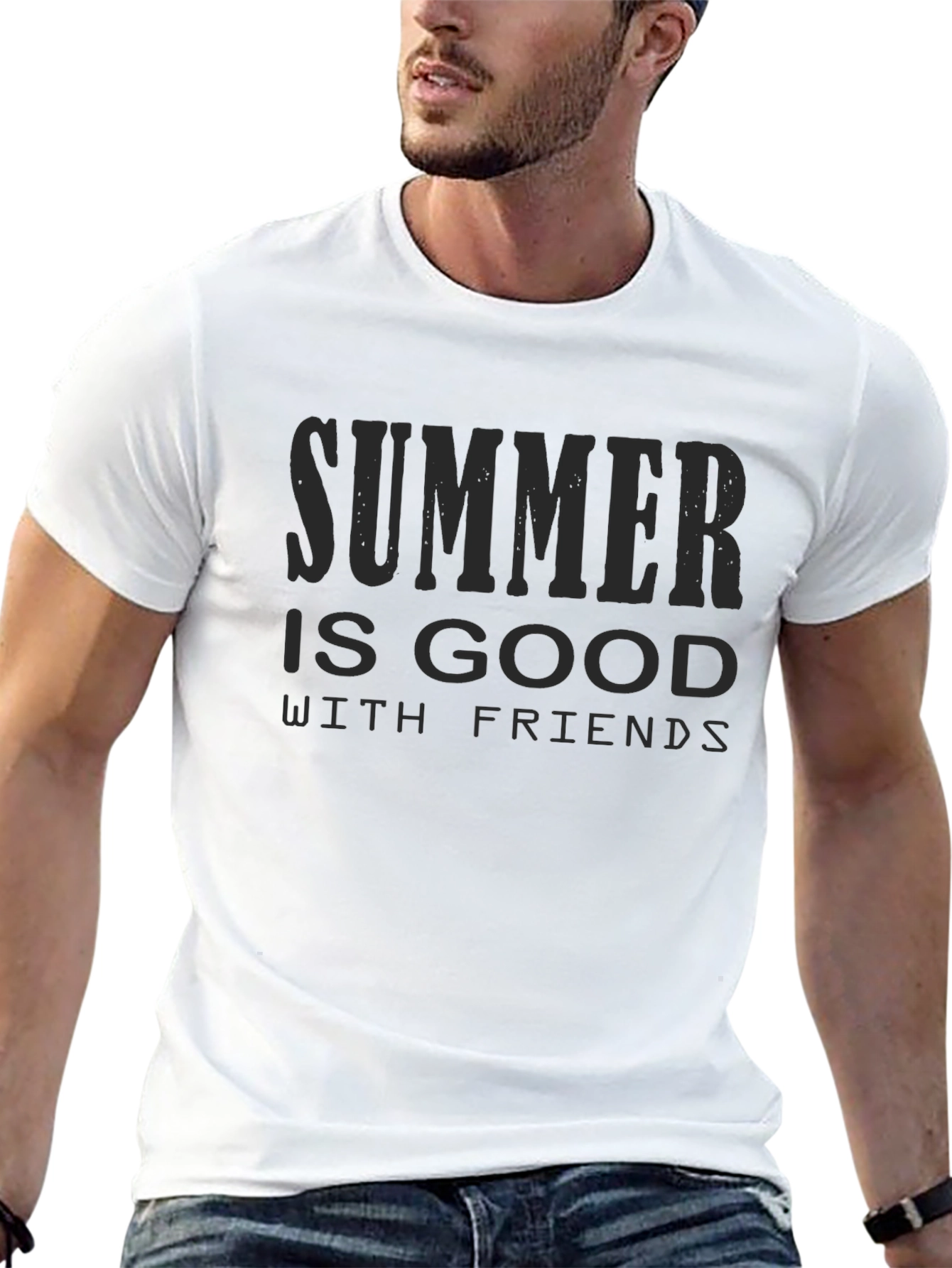 Summer is Good With Friends - Black T-Shirt