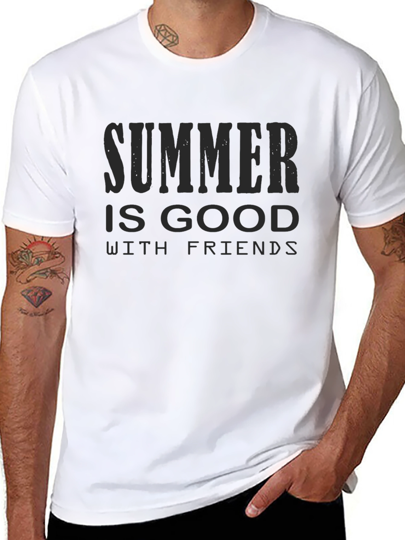 Summer is Good With Friends - Black T-Shirt