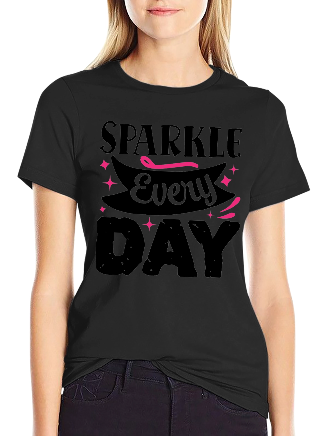 Sparkle Everyday Black T-Shirt