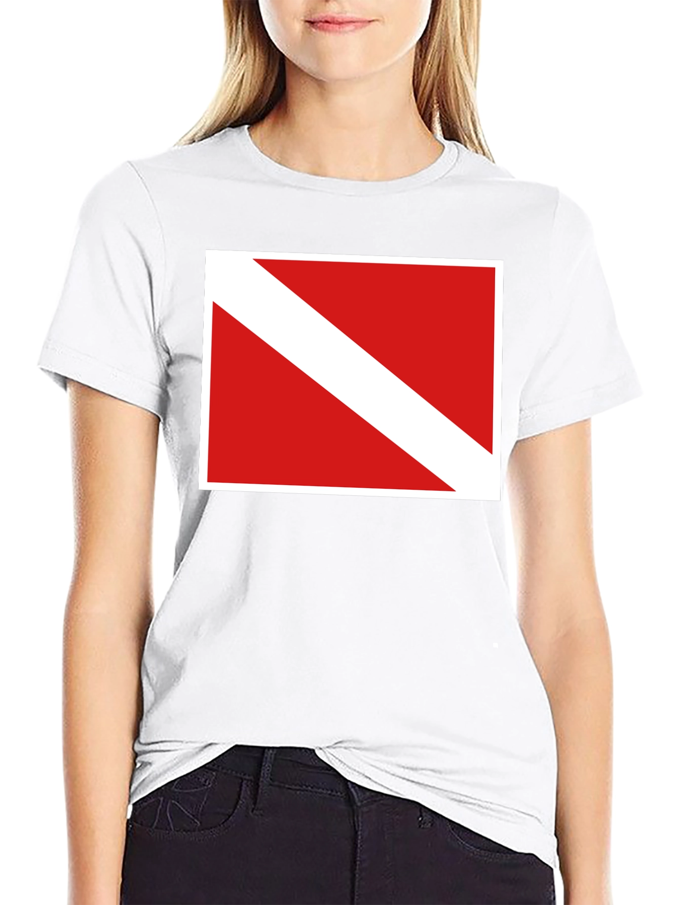 Diver Down Flag Graphic Tee - Black