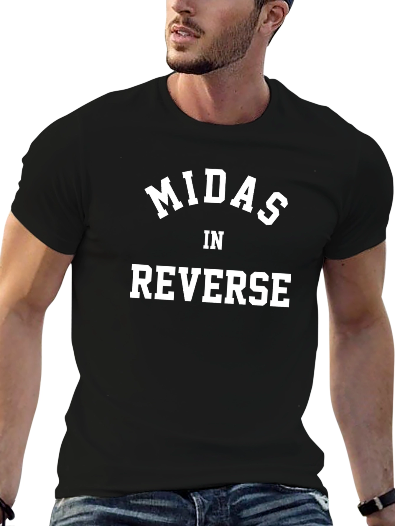 Midas In Reverse Graphic Black Tee