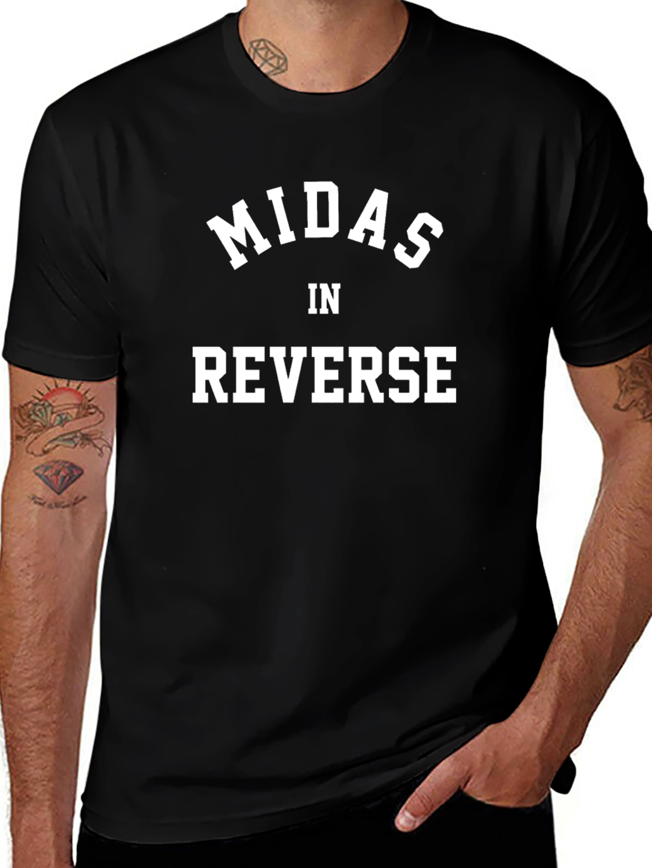 Midas In Reverse Graphic Black Tee