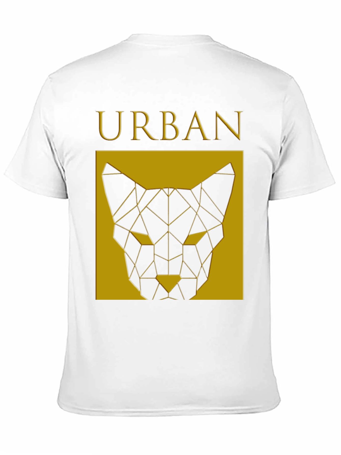 Urban Geometric Cat Graphic Black T-Shirt
