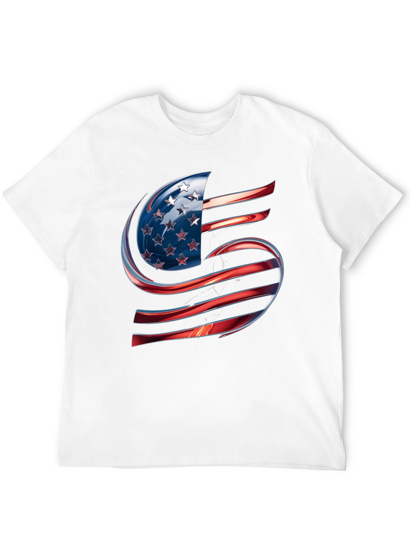 USA Flag Letter S T-Shirt Patriotic Design