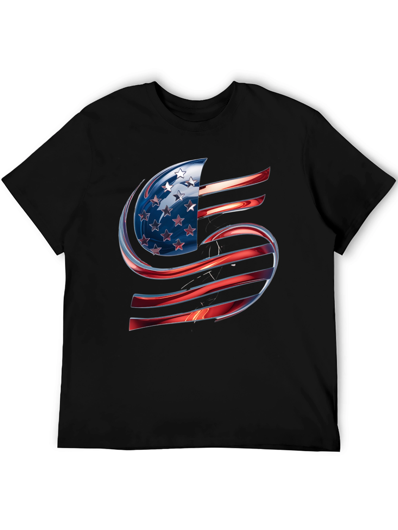 USA Flag Letter S T-Shirt Patriotic Design