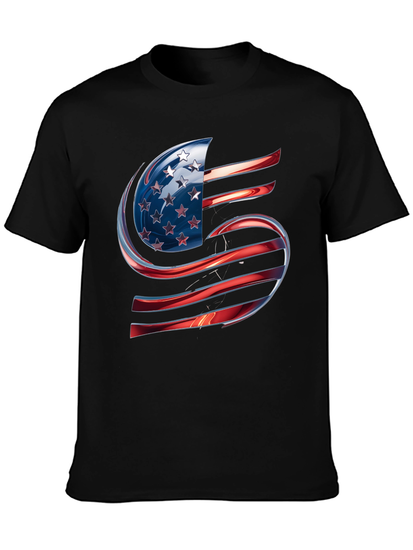 USA Flag Letter S T-Shirt Patriotic Design