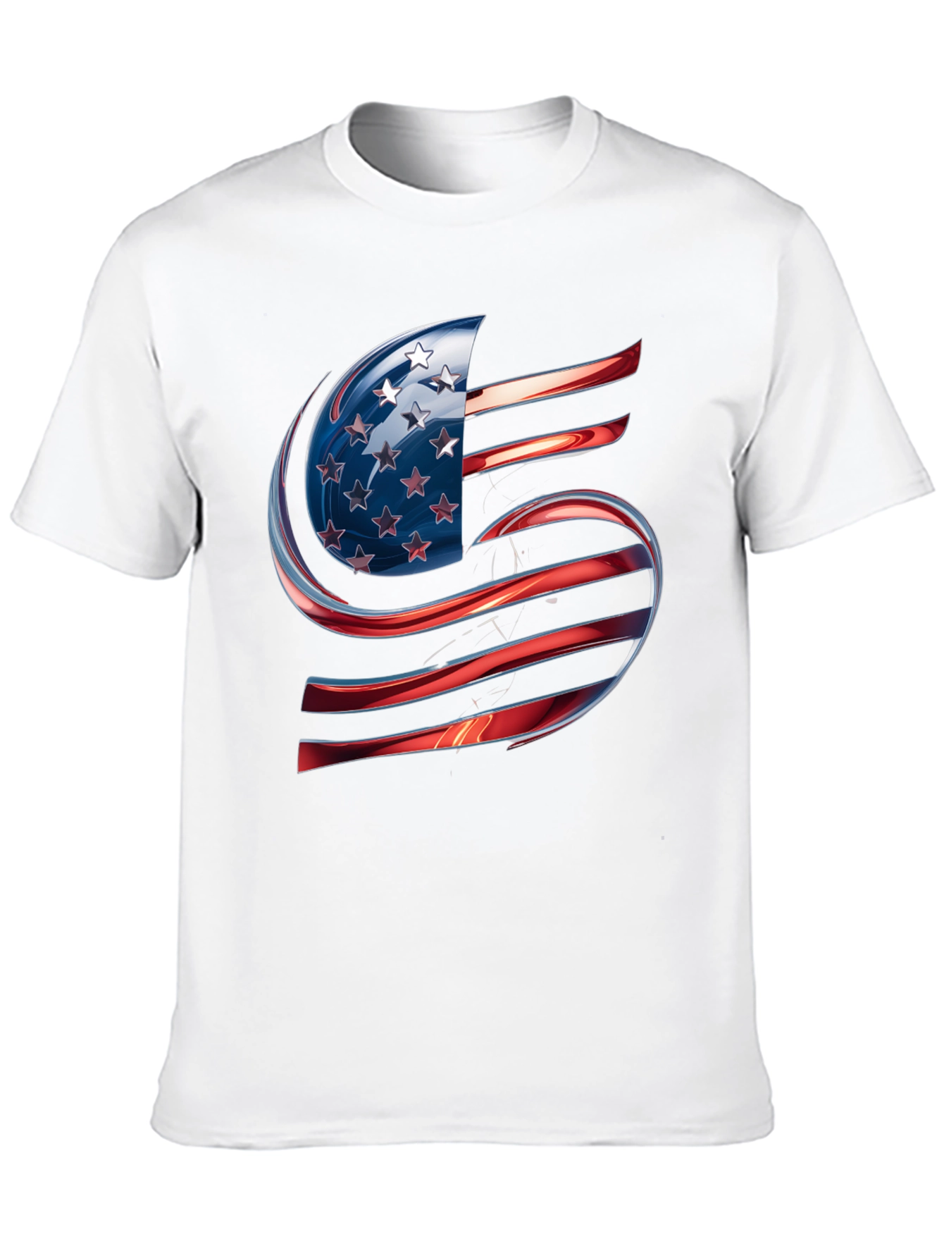 USA Flag Letter S T-Shirt Patriotic Design