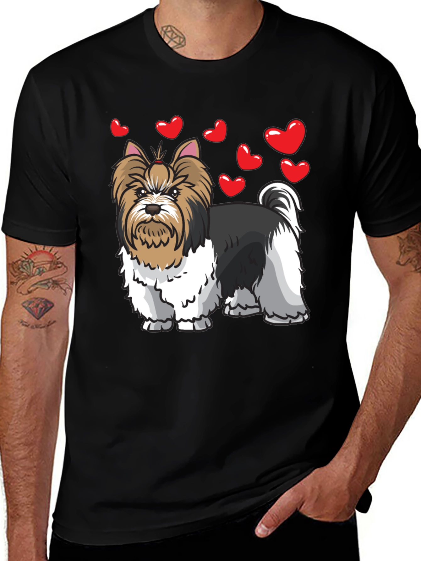 Dog Lovers Heart Shirt - Yorkie Terrier Tee