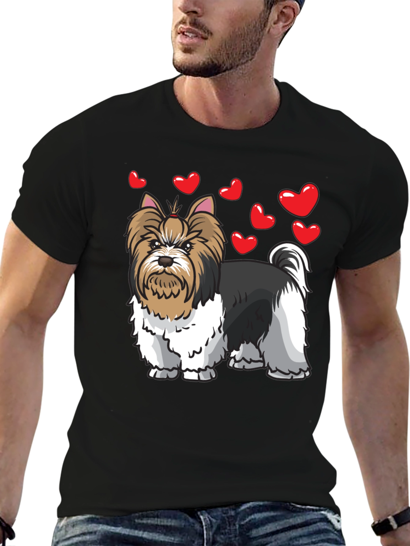 Dog Lovers Heart Shirt - Yorkie Terrier Tee