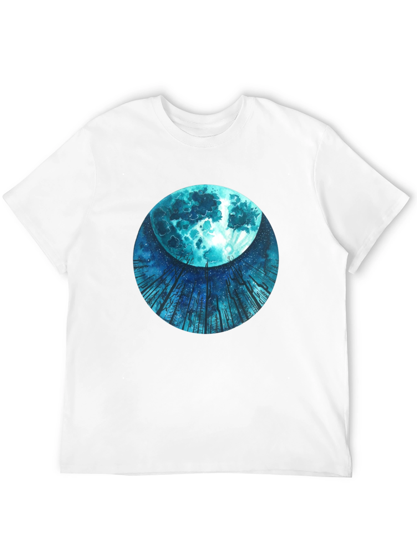 Mystic Moon Black Tee - Unique Graphic Print