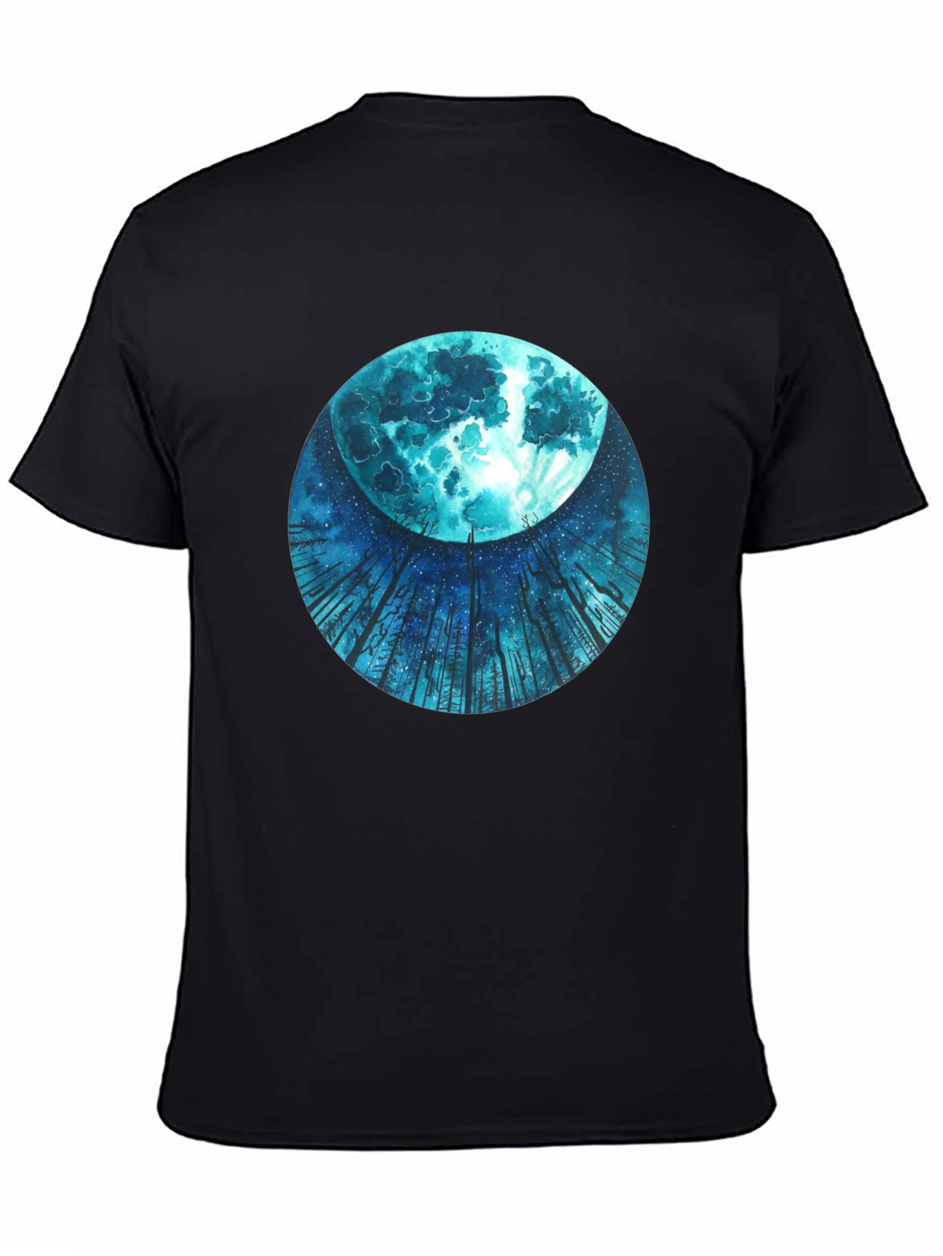 Mystic Moon Black Tee - Unique Graphic Print
