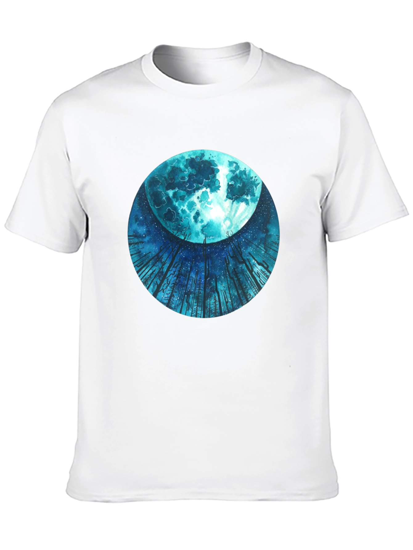 Mystic Moon Black Tee - Unique Graphic Print