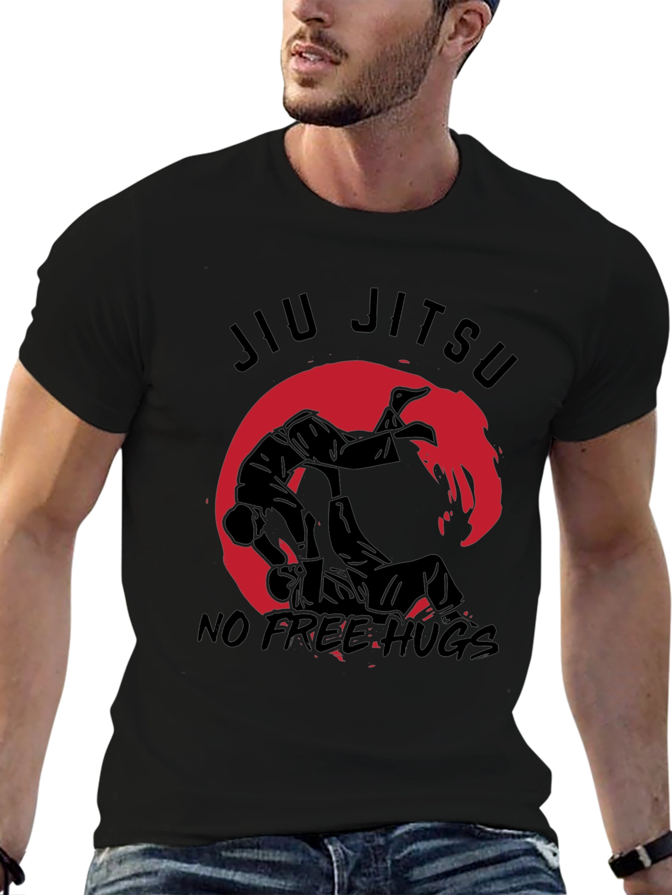 Jiu Jitsu No Free Hugs Black T-Shirt