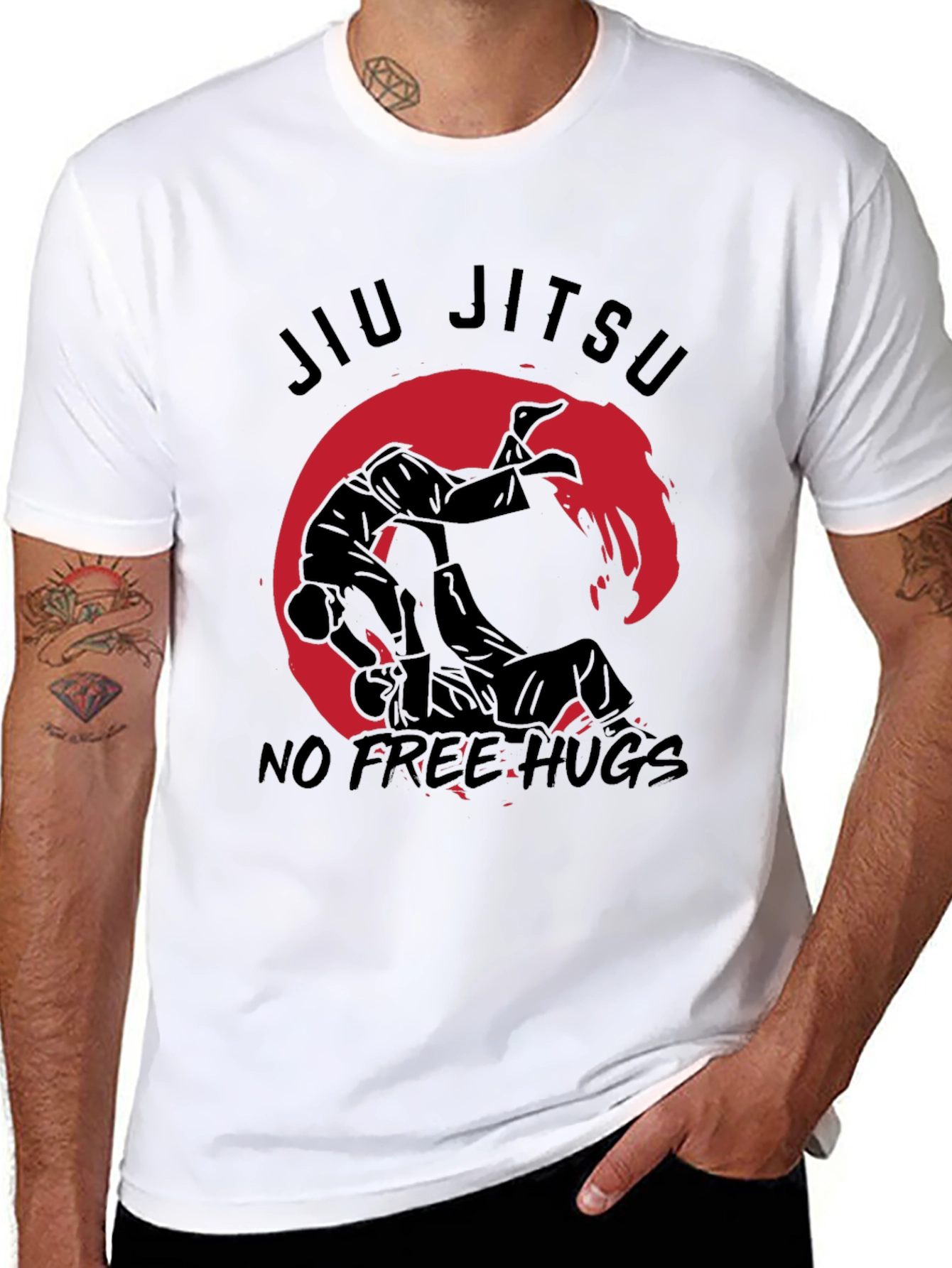 Jiu Jitsu No Free Hugs Black T-Shirt