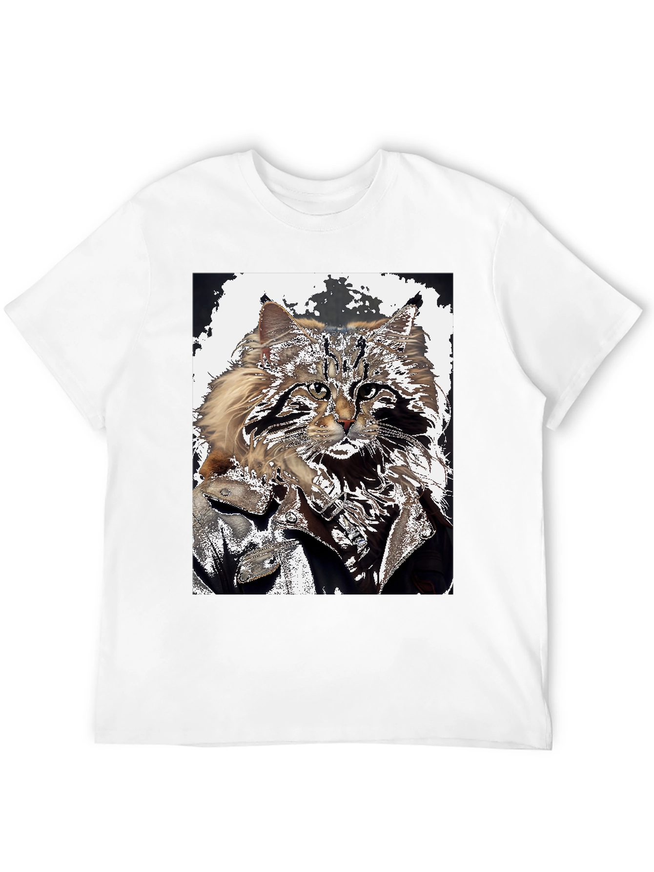 Cool Cat Biker Graphic T-Shirt
