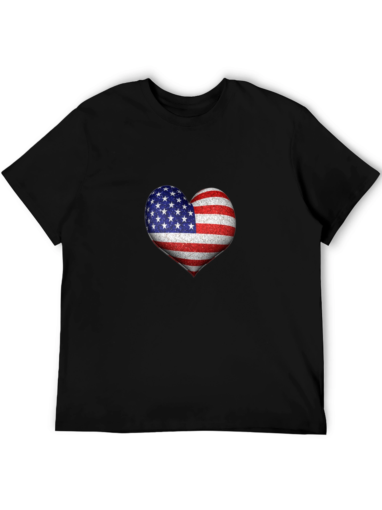 American Flag Heart Graphic T-Shirt
