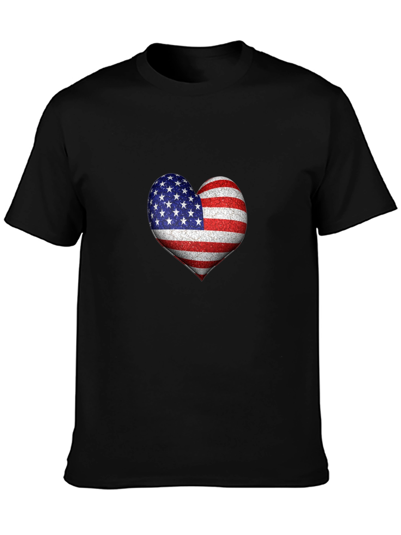 American Flag Heart Graphic T-Shirt
