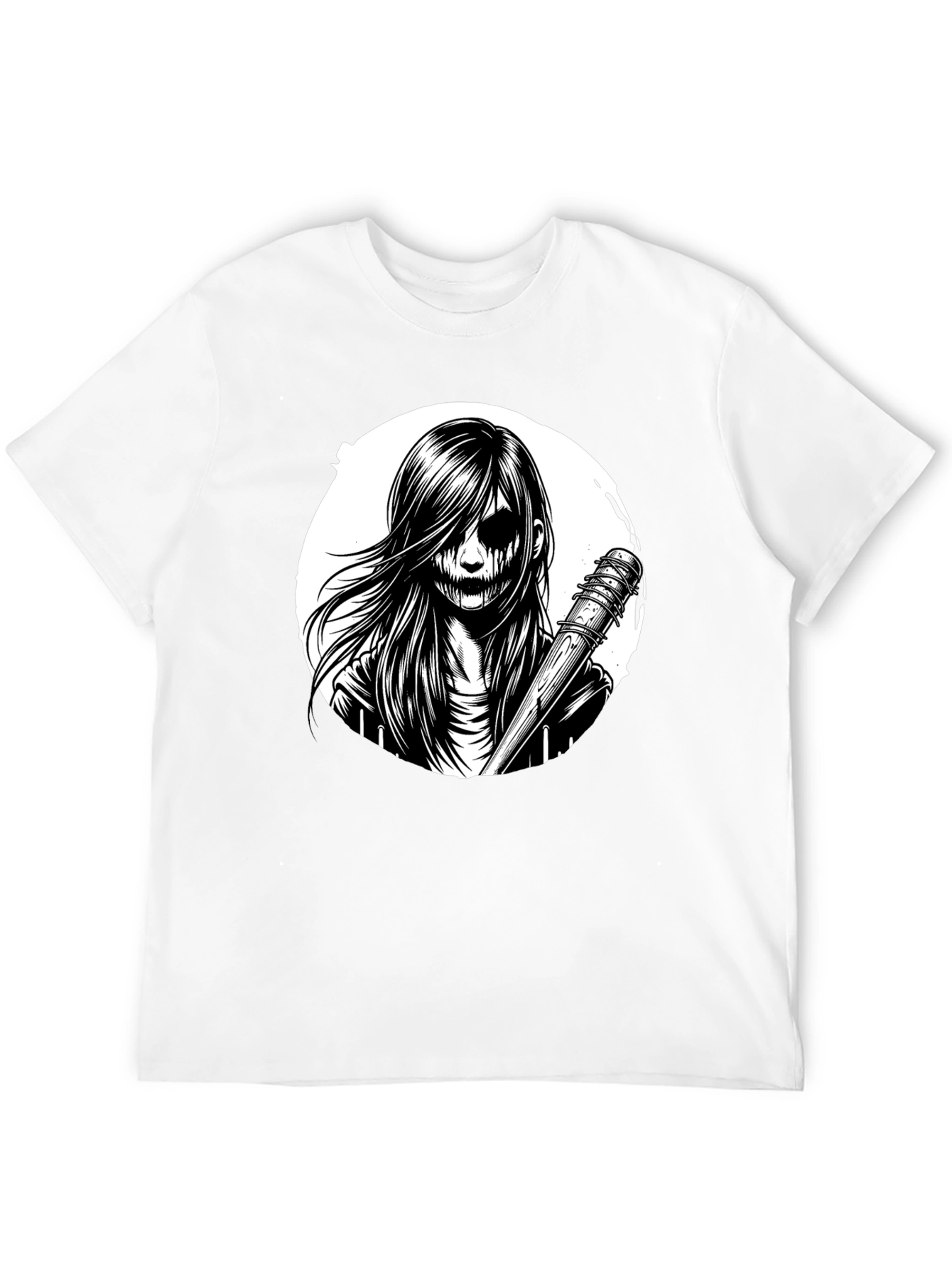 Creepy Girl Graphic Tee - Black T-Shirt