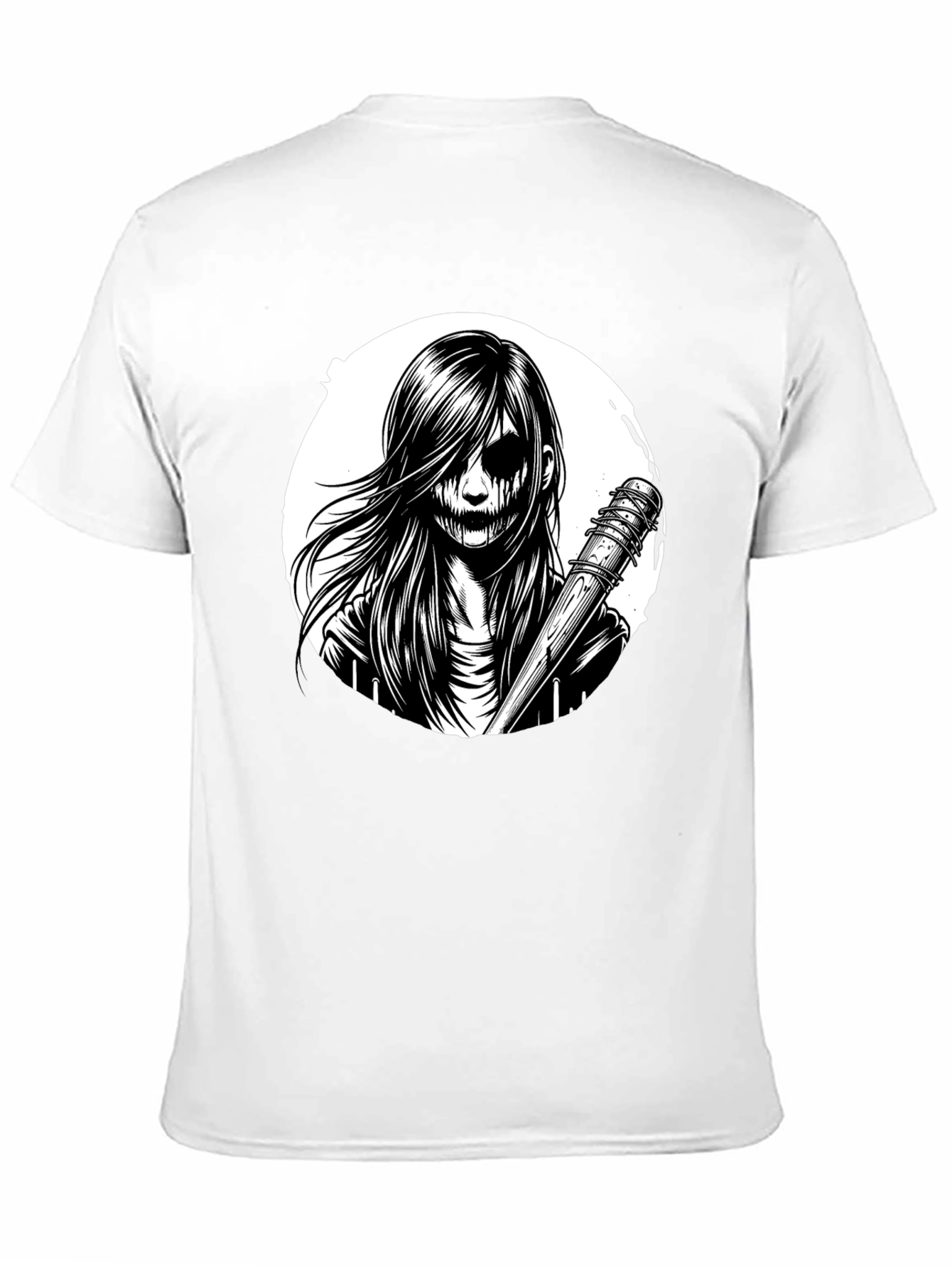 Creepy Girl Graphic Tee - Black T-Shirt