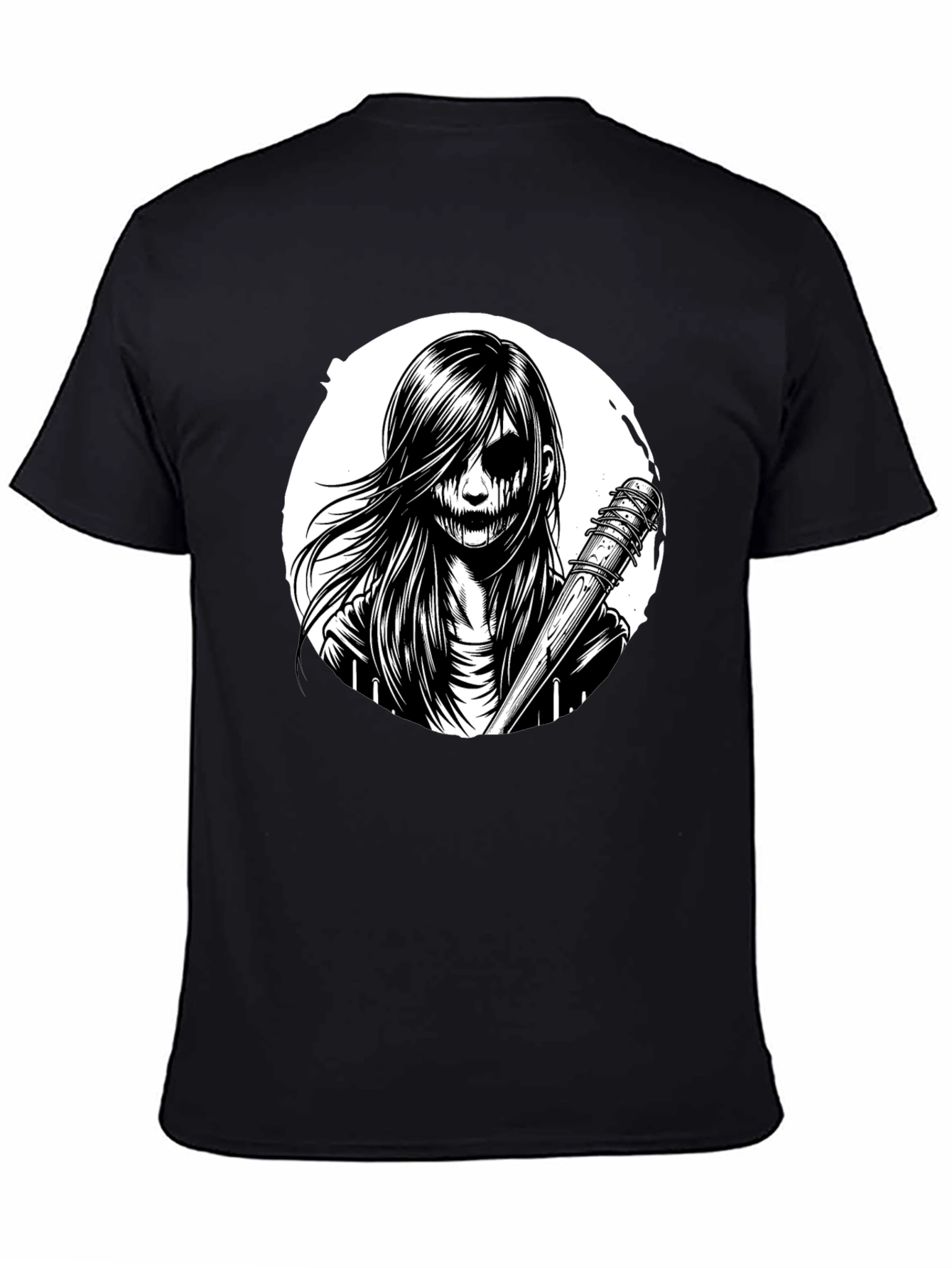 Creepy Girl Graphic Tee - Black T-Shirt