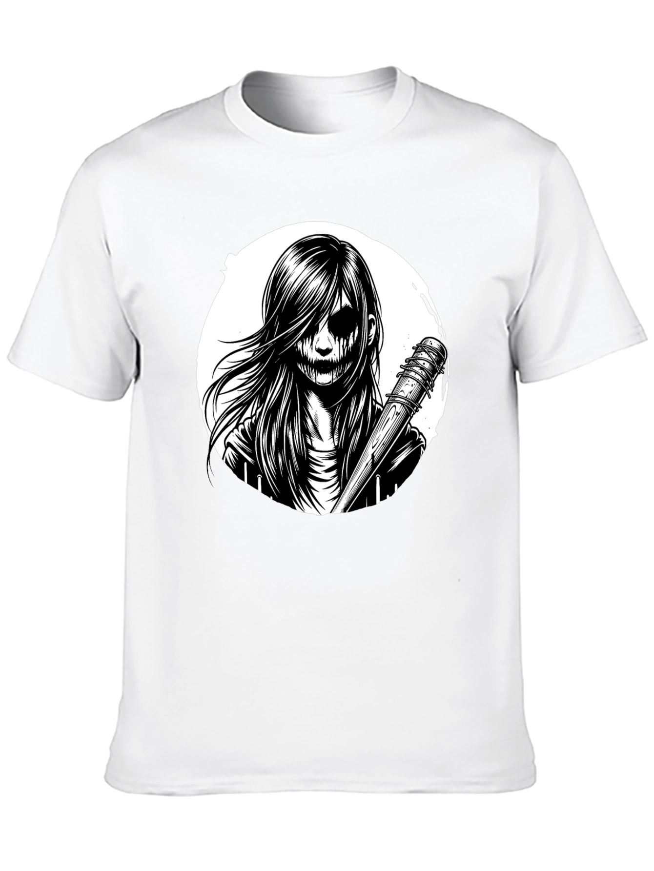 Creepy Girl Graphic Tee - Black T-Shirt