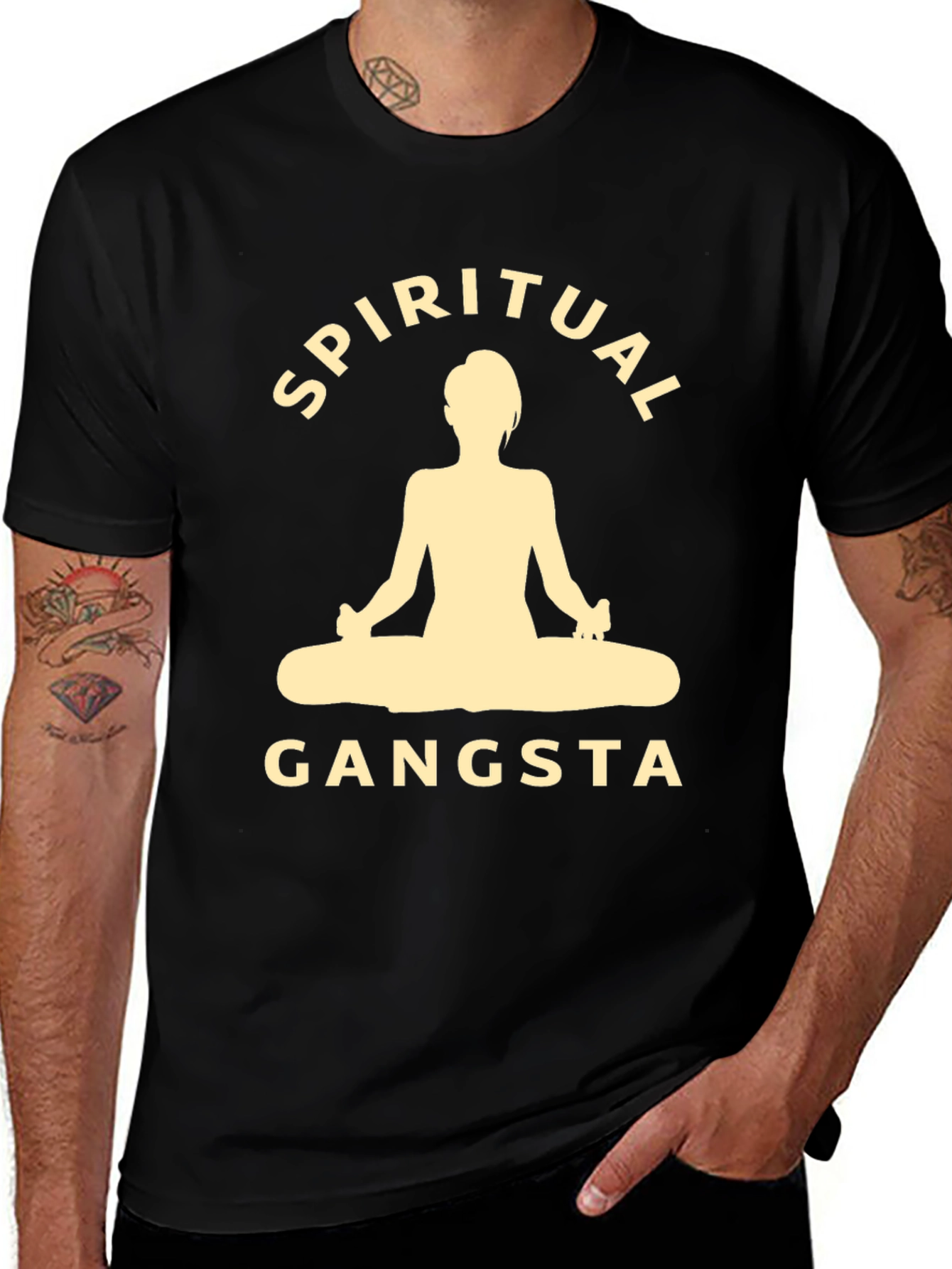 Spiritual Gangsta Black Graphic T-Shirt