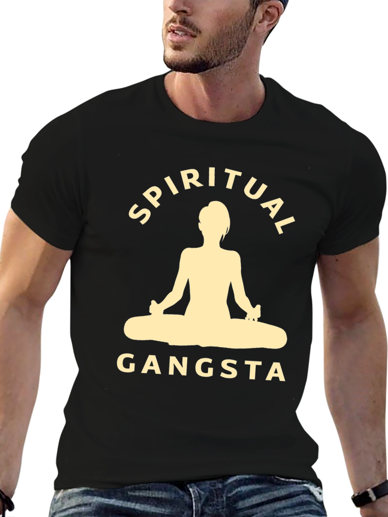 Spiritual Gangsta Black Graphic T-Shirt