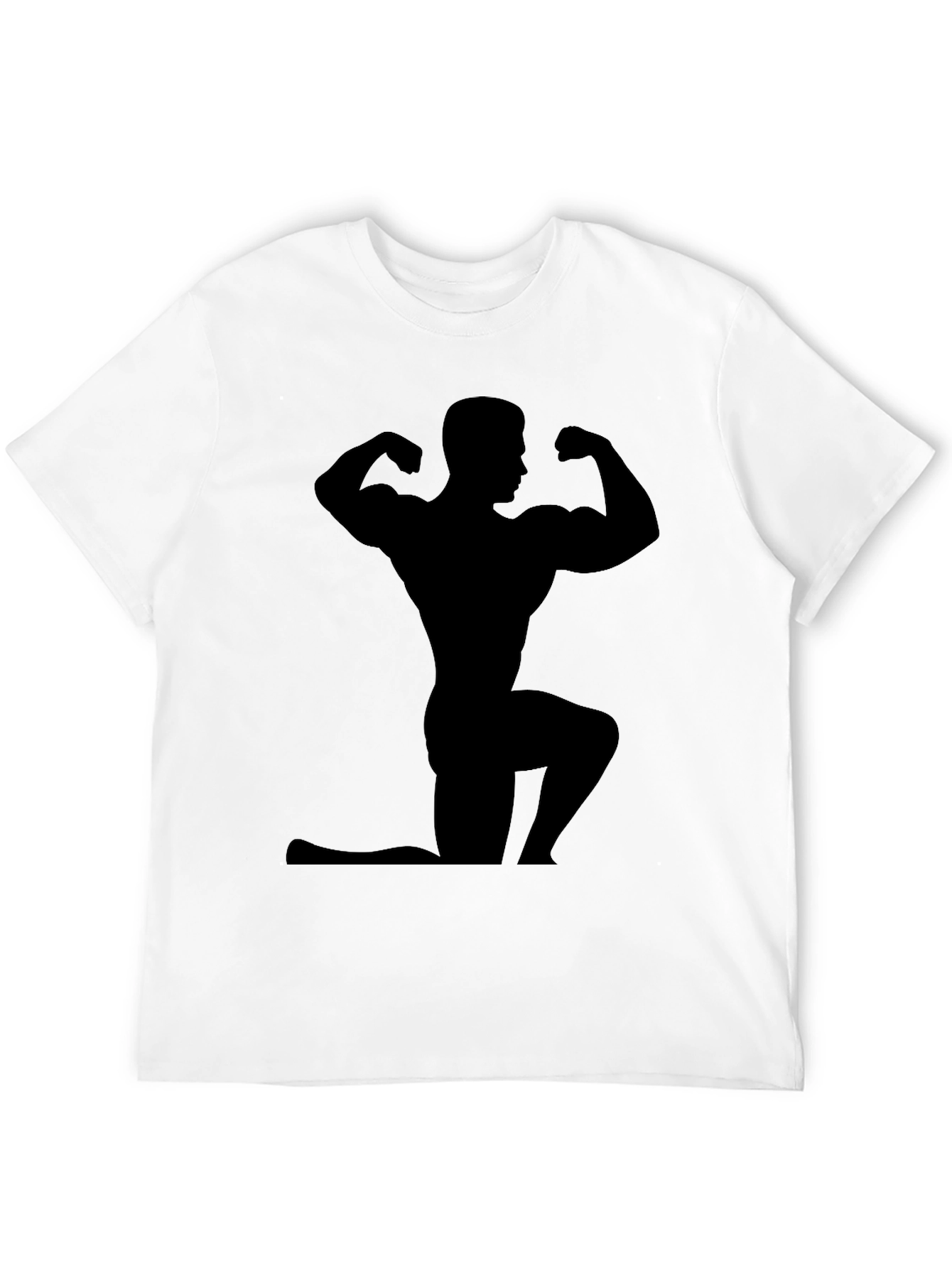 Silhouette Muscle Man Black T-Shirt - Gym Fitness Apparel