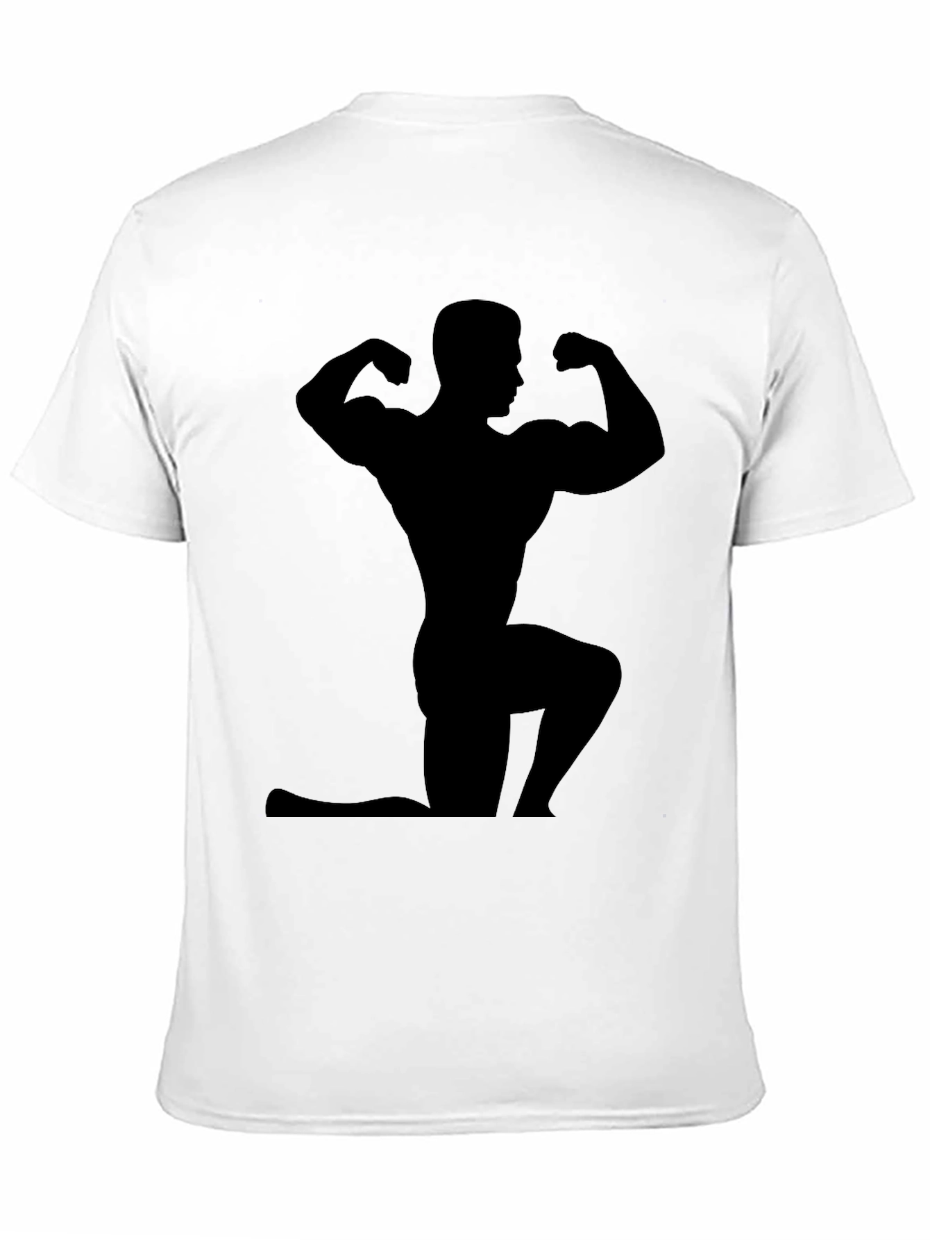 Silhouette Muscle Man Black T-Shirt - Gym Fitness Apparel